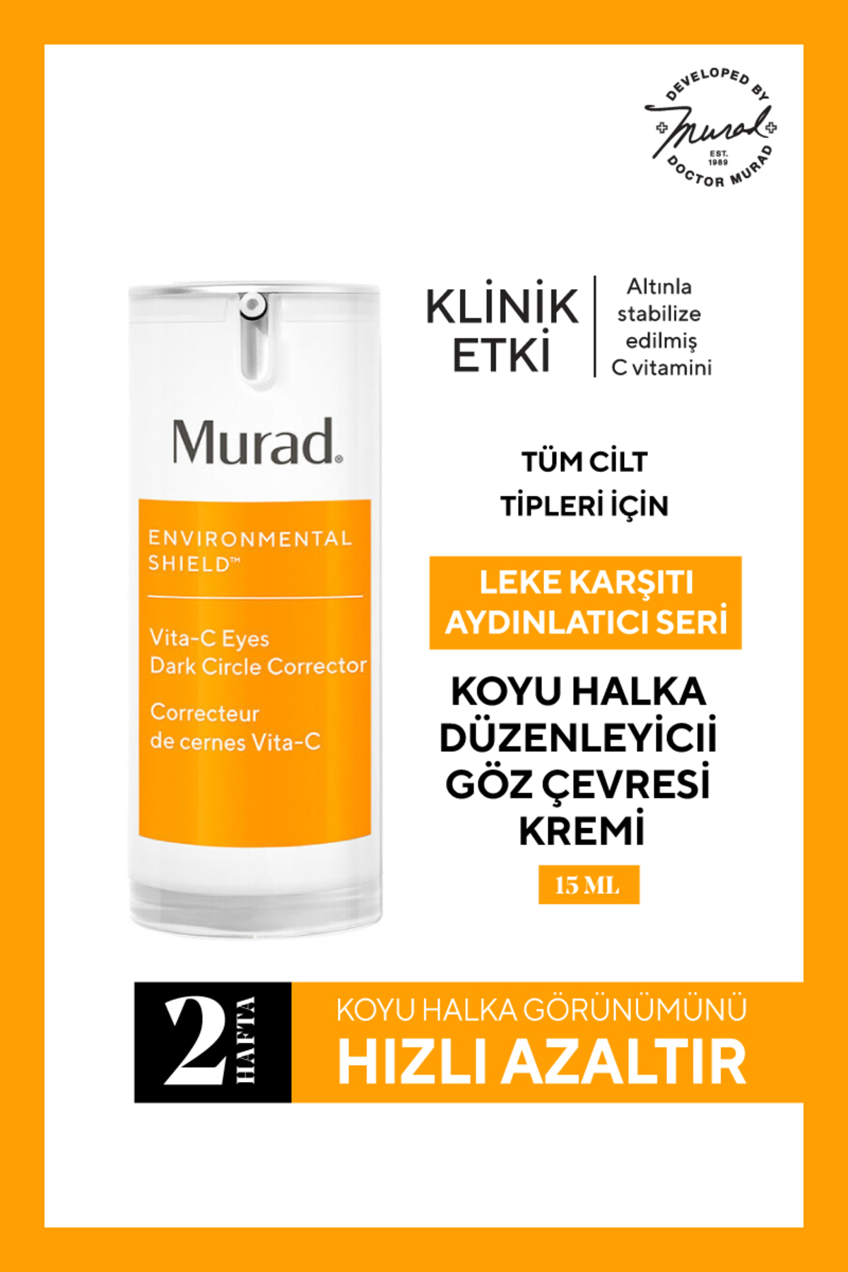 Murad Göz Serumu - Environmental Shield Vita-C Eyes Dark Circle Corrector C Vitaminli Koyu Halka Karşıtı 15 ml — MR.01.PER.025