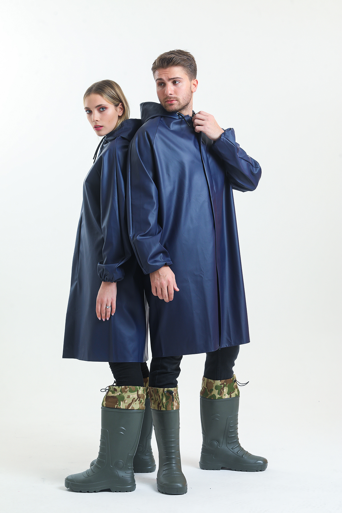 Yağmurluk Unisex Su Geçirmez Günlük & Profesyonel Kullanım — سرمه‌ای Y-7600 — تصویر 3 از 7