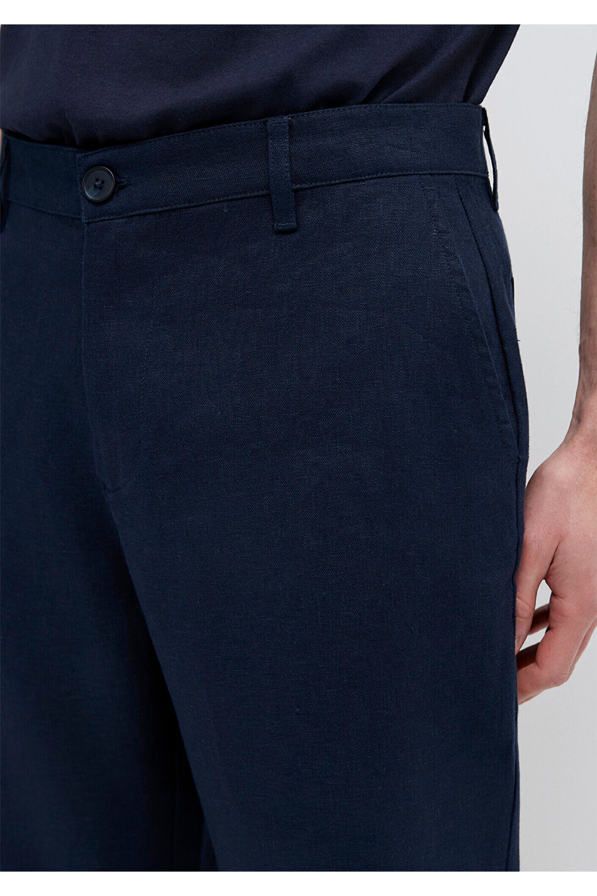 Lacivert Keten Pantolon 0010595-86623 — سرمه‌ای — تصویر 6 از 8