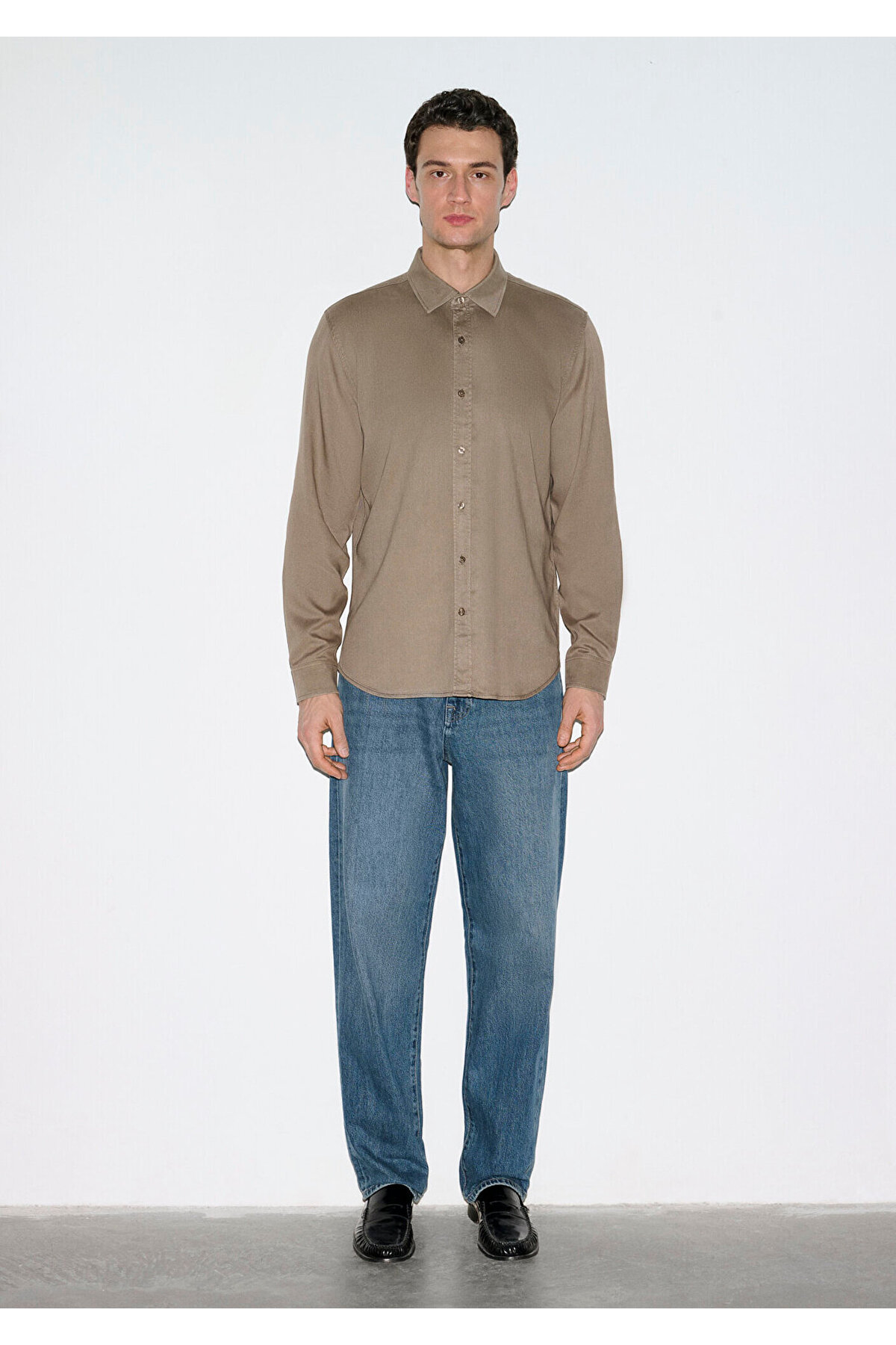 Kahverengi (TENCEL™) Gömlek Regular Fit / Normal Kesim 0210818-83866 — قهوه‌ای — تصویر 4 از 6