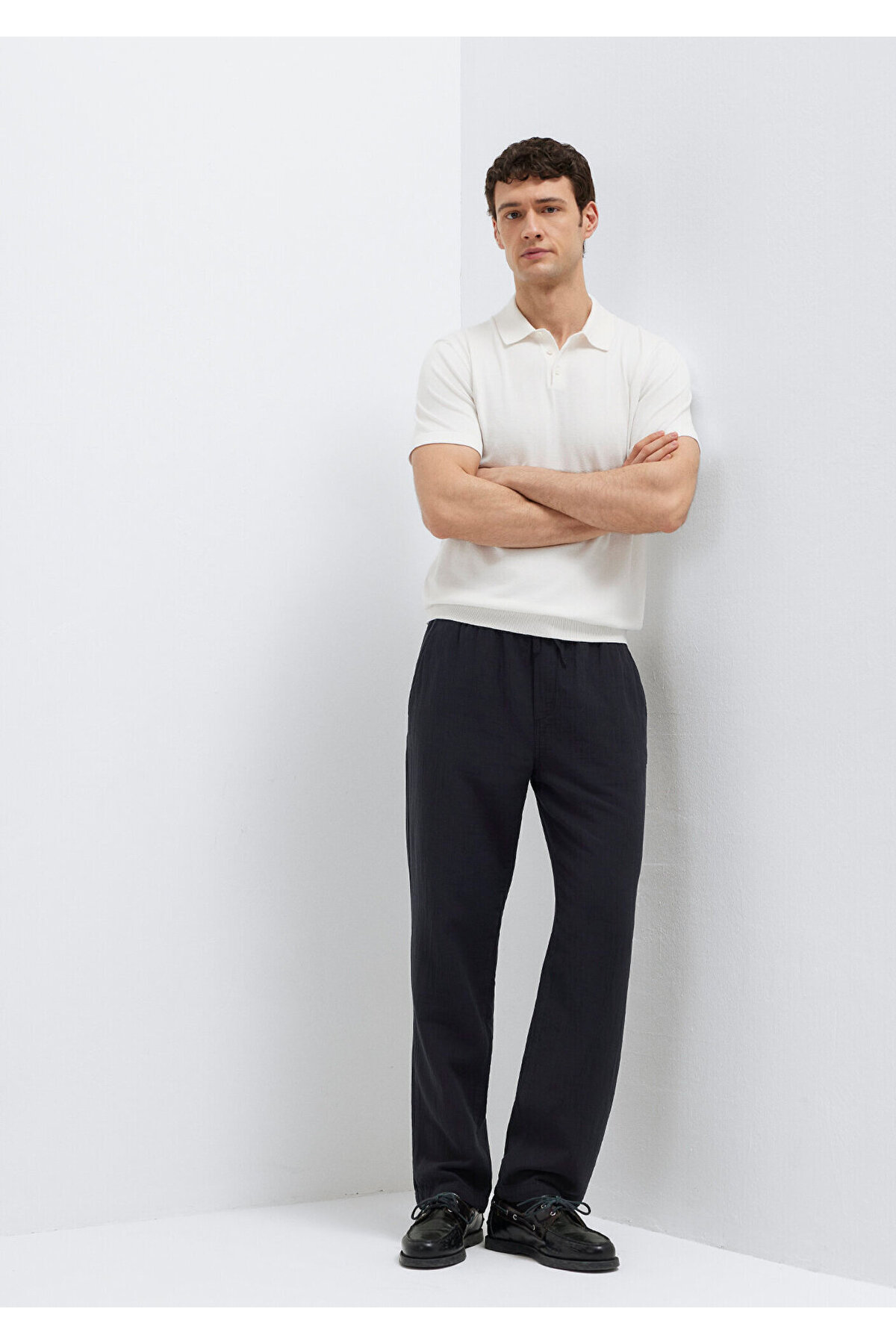Beli Lastikli Müslin Siyah Jogger Pantolon 0010596-71379 — مشکی — تصویر 3 از 8
