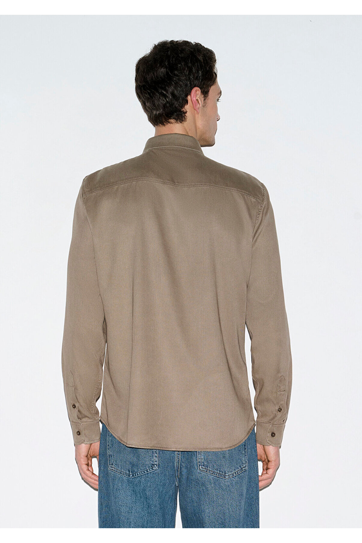 Kahverengi (TENCEL™) Gömlek Regular Fit / Normal Kesim 0210818-83866 — قهوه‌ای — تصویر 5 از 6