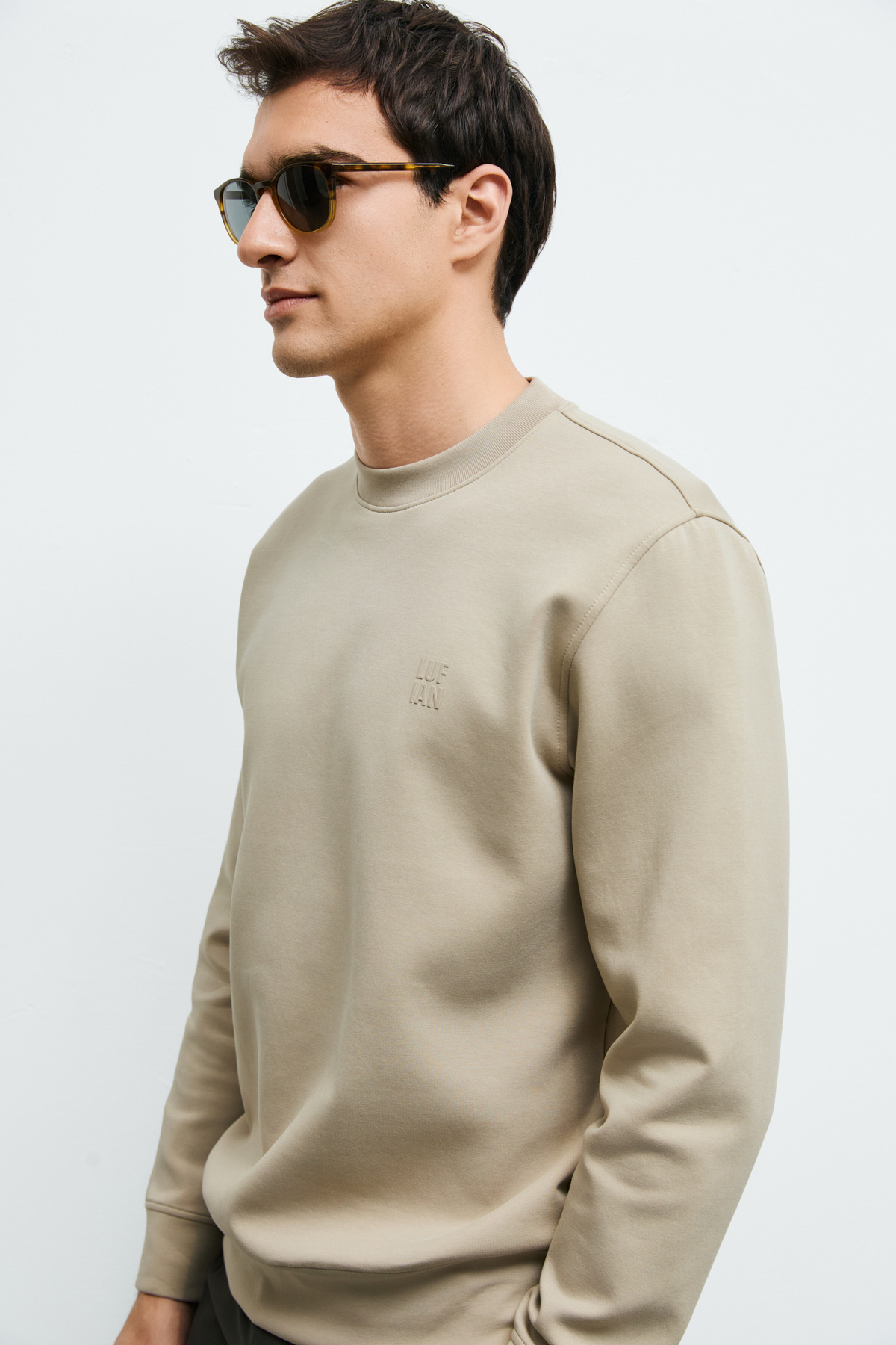 Grand Erkek Sweatshirt Bej — بژ 112030192 — تصویر 5 از 6