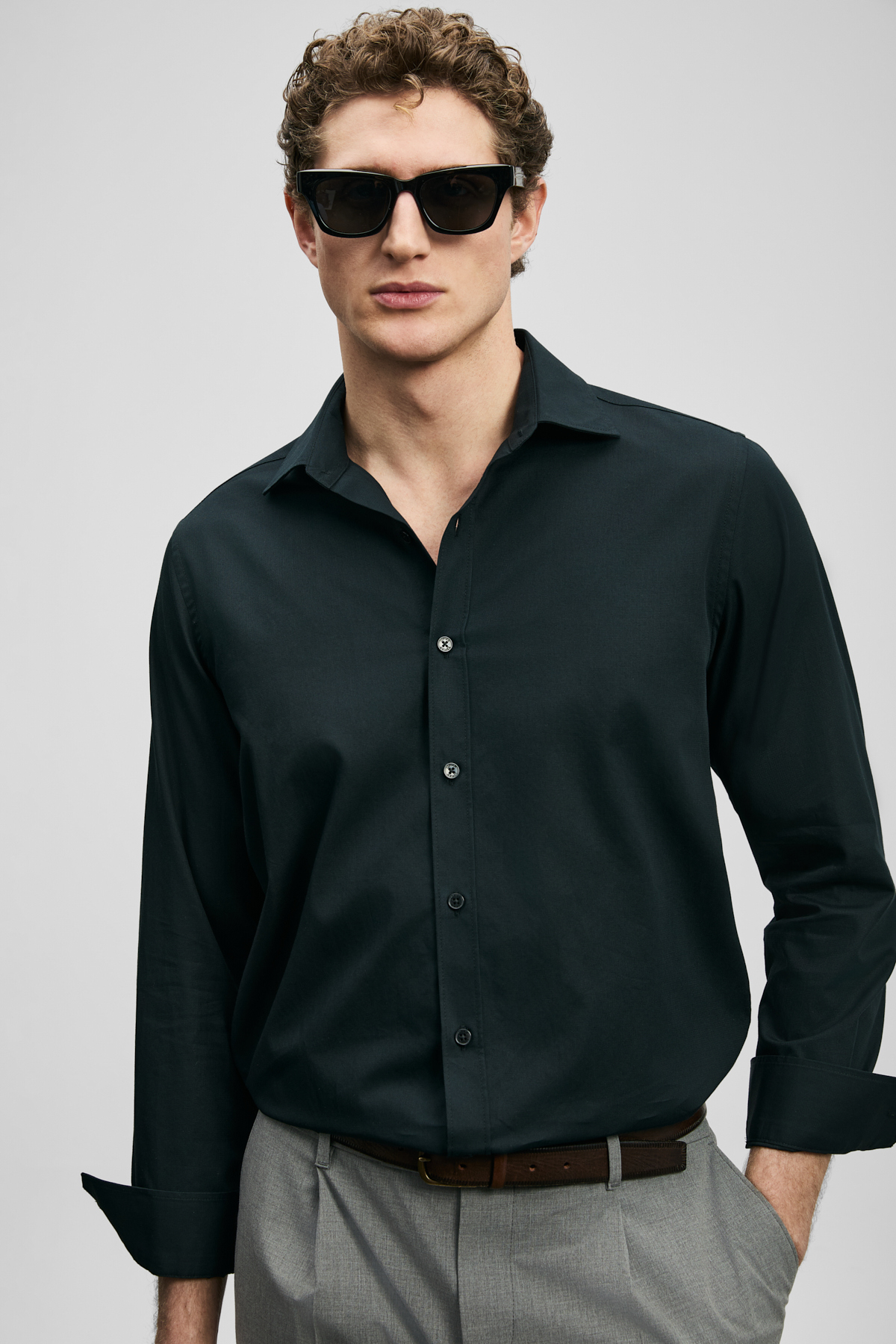 Orland Erkek Basic Gömlek Regular Fit Siyah — مشکی 111010664 — تصویر 5 از 6