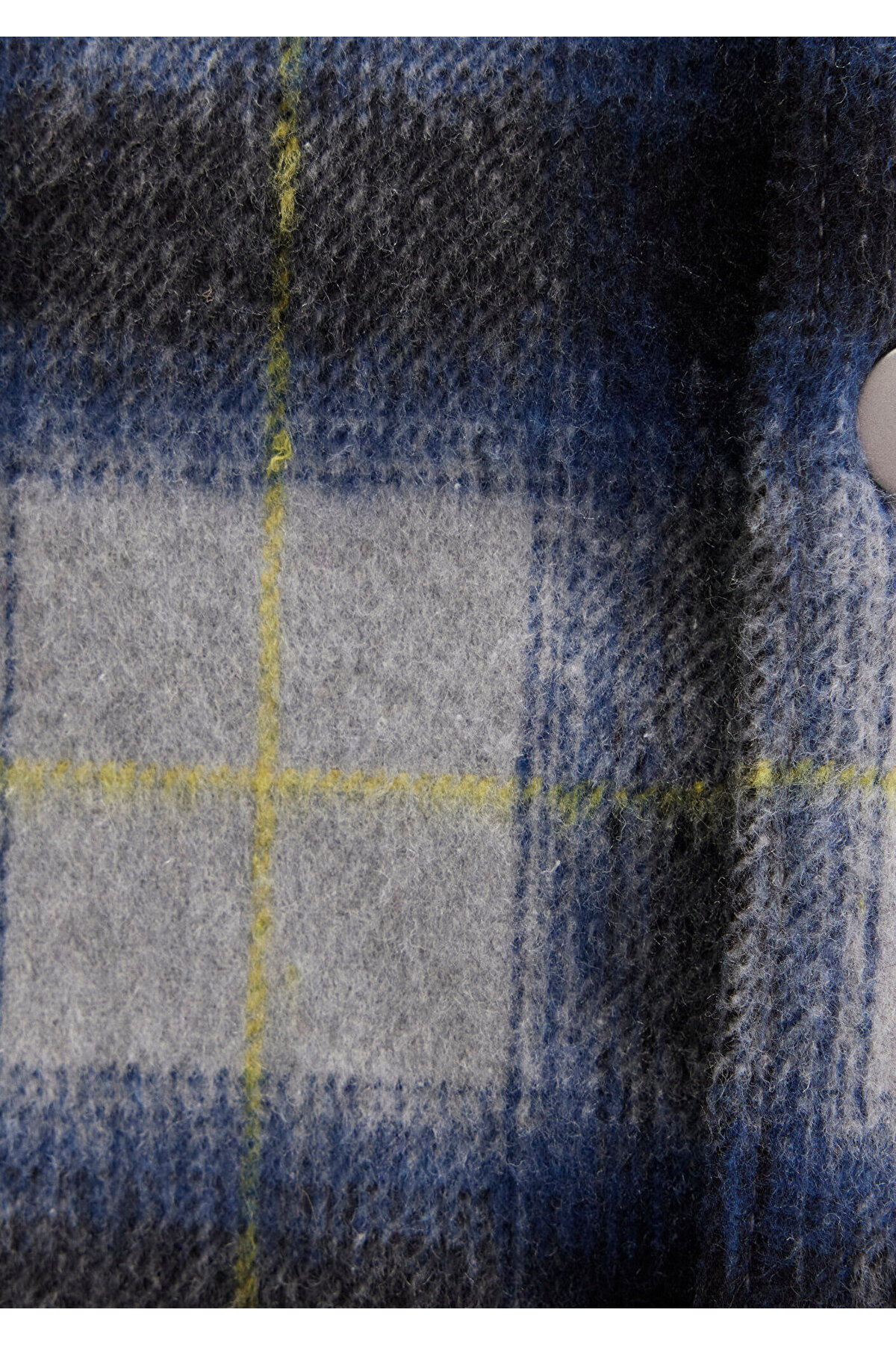 Wool Blend Plaid Shirt Loose Fit / Loose Relaxed Cut 0211786-91301 — خاکستری — تصویر 7 از 7