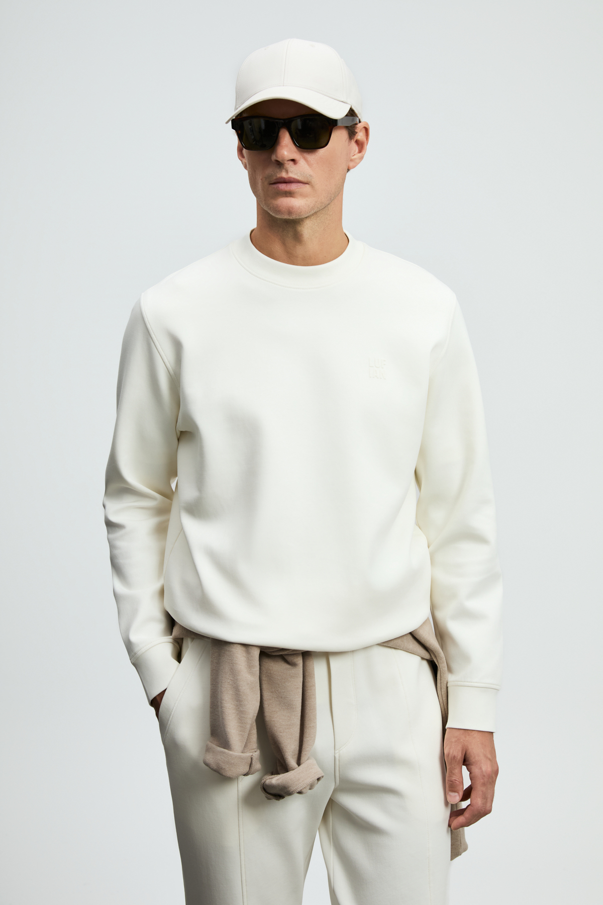 Lufian Grand Erkek Sweatshirt Kırık Beyaz — سفید 112030192