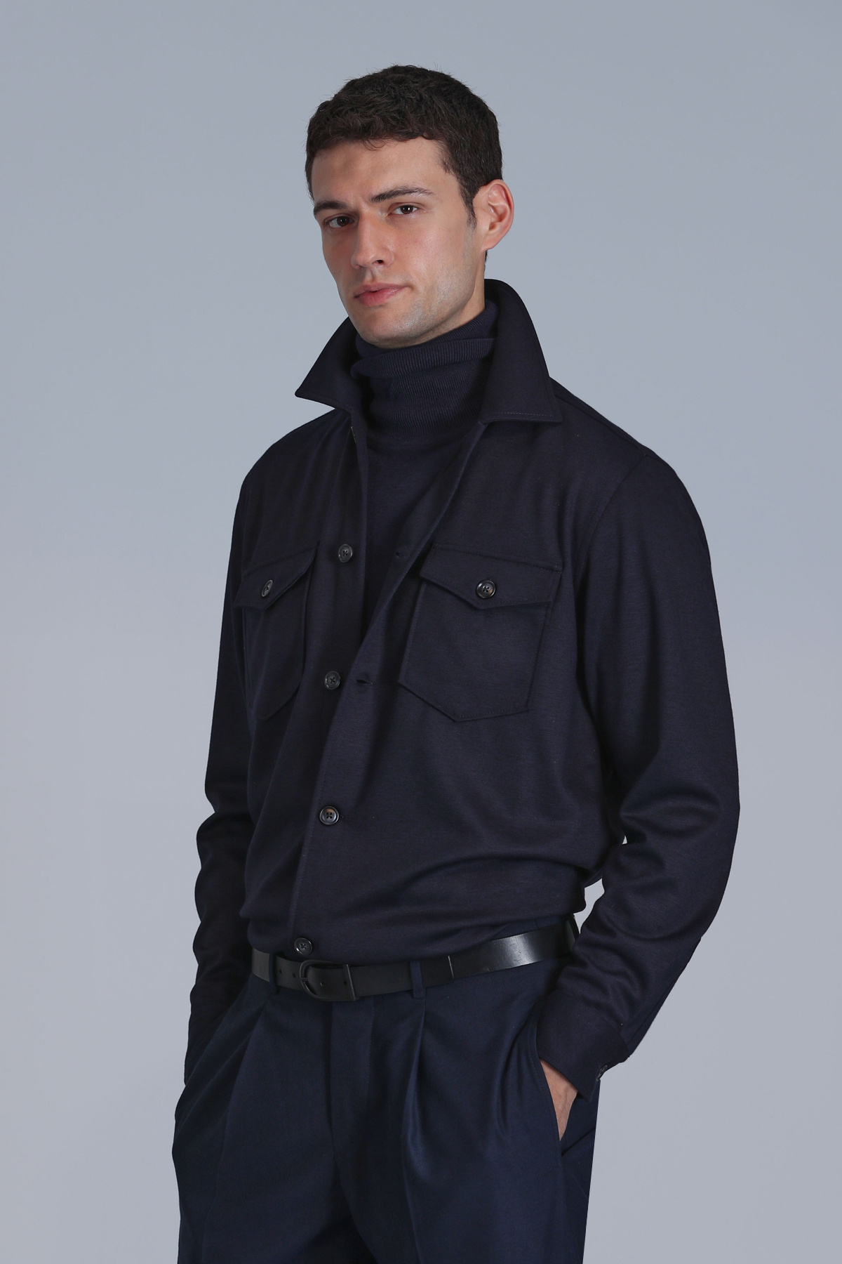 Cameron Erkek Basic Gömlek Slim Fit Lacivert — سرمه‌ای 112010655 — تصویر 5 از 6