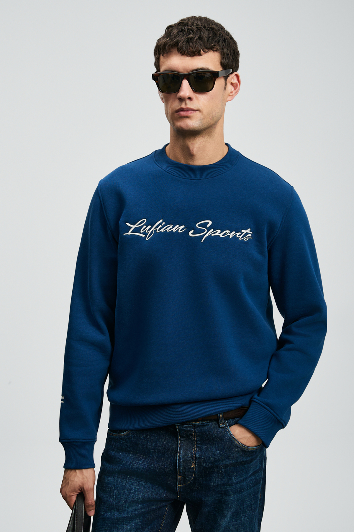 Loved Erkek Sweatshirt Saks — آبی 112030170 — تصویر 3 از 6