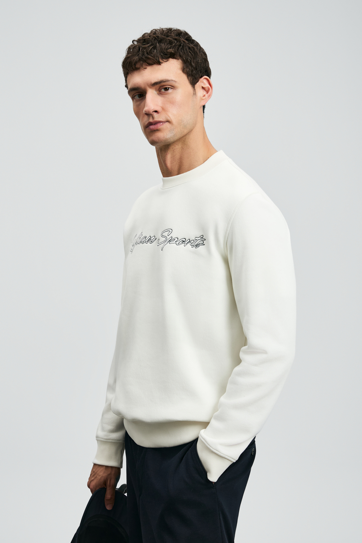 Loved Erkek Sweatshirt Kırık Beyaz — سفید 112030170 — تصویر 3 از 6
