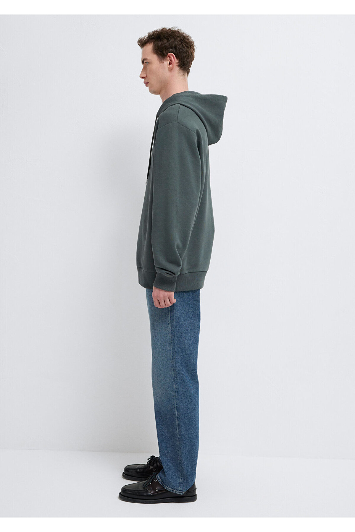 MVJNS Logo Baskılı Kapüşonlu Yeşil Sweatshirt 0611786-71598 — سبز — تصویر 4 از 8