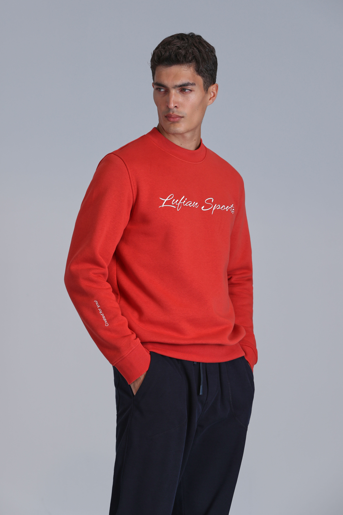 Lufian Loved Erkek Sweatshirt Açık Kırmızı — قرمز 112030137