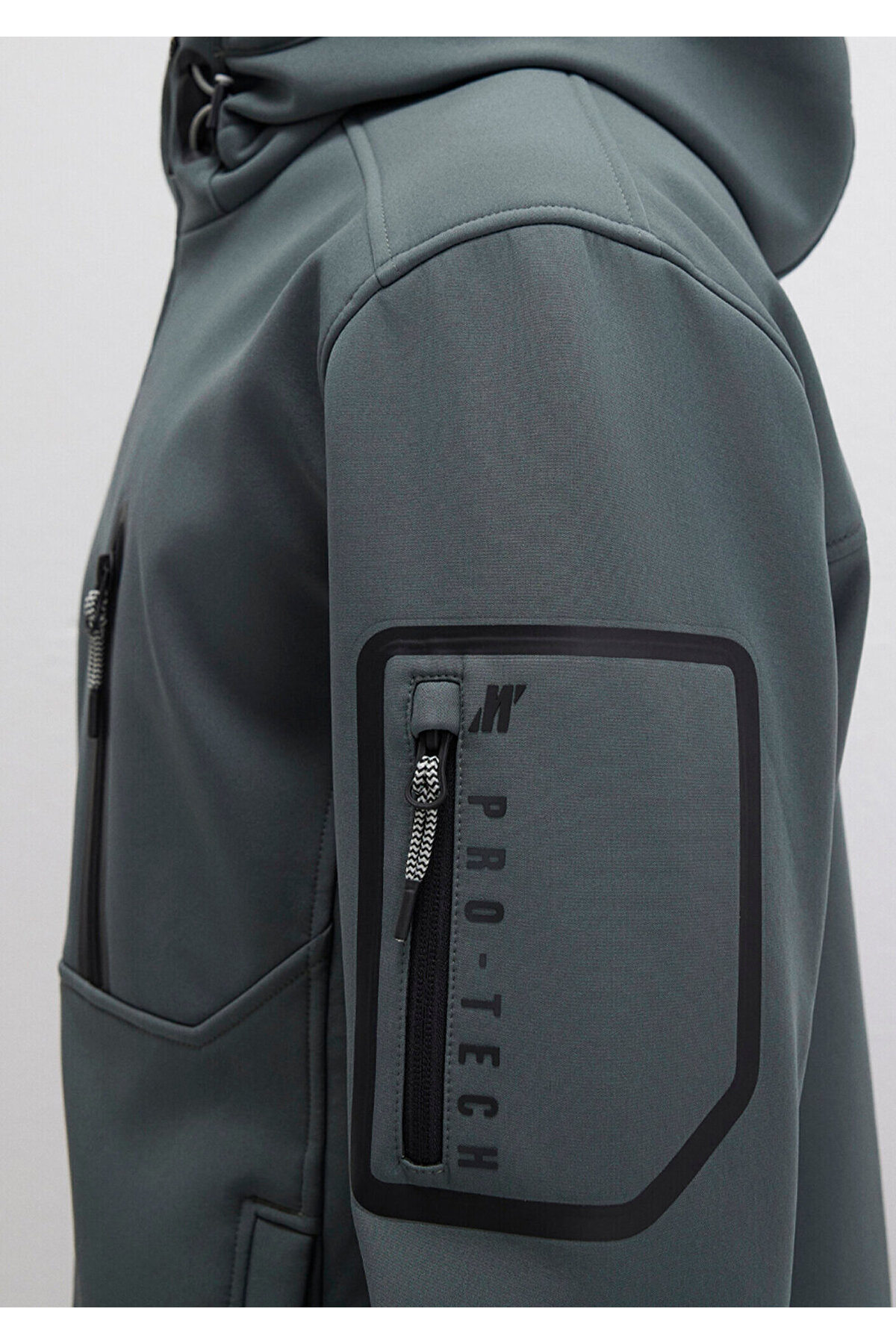 Su İtici Kapüşonlu Yeşil Scuba Ceket Slim Fit / Dar Kesim 0110264-71598 — سبز — تصویر 7 از 8