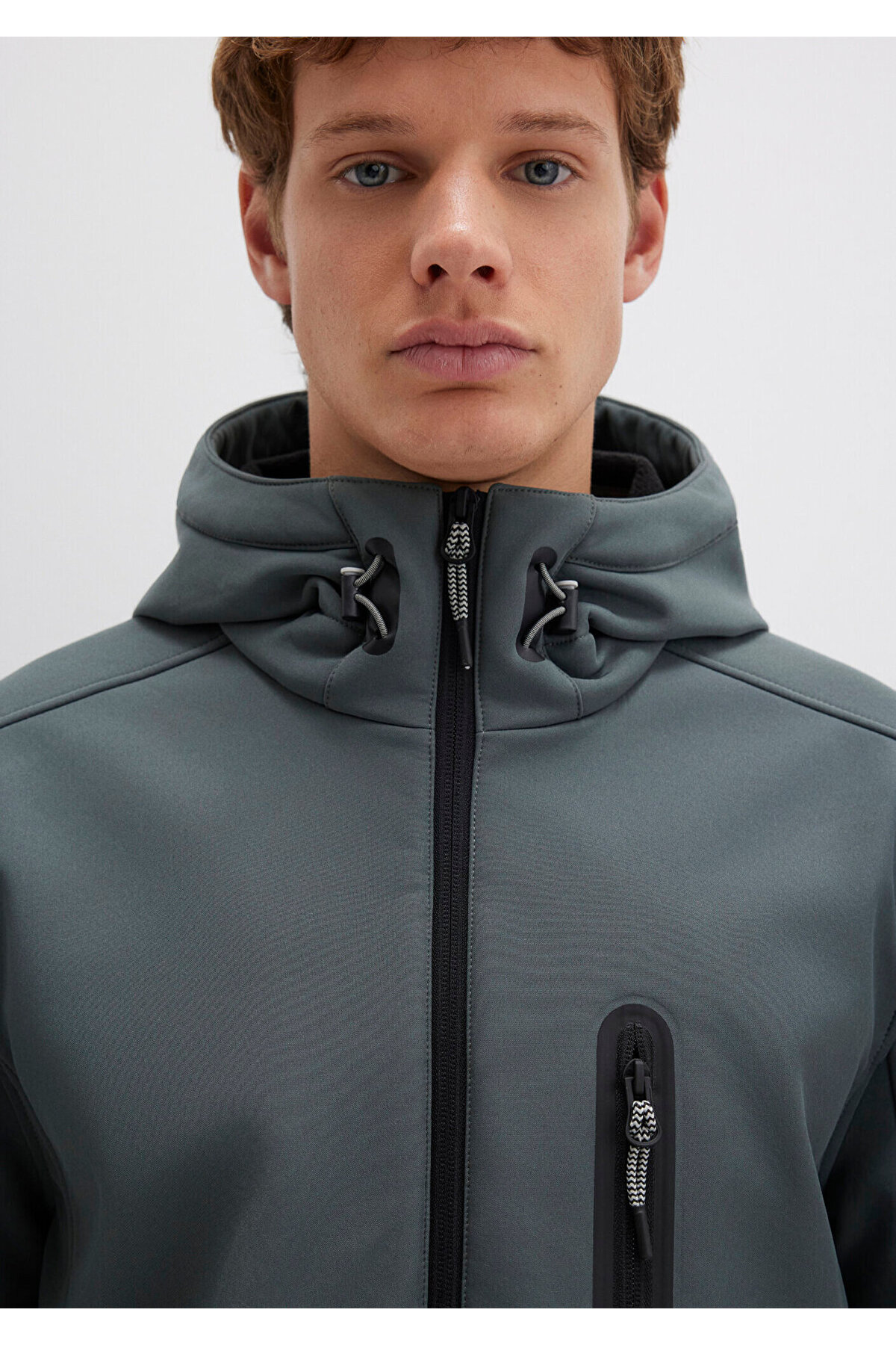 Su İtici Kapüşonlu Yeşil Scuba Ceket Slim Fit / Dar Kesim 0110264-71598 — سبز — تصویر 6 از 8