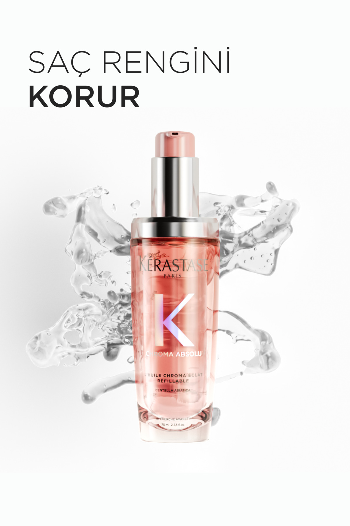 روغن مراقبت از مو Chroma Absolu L'huile Chroma Eclat برای موهای رنگ شده - بطری قابل شارژ ۷۵ میلی‌لیتری — E4181700 — تصویر 8 از 8