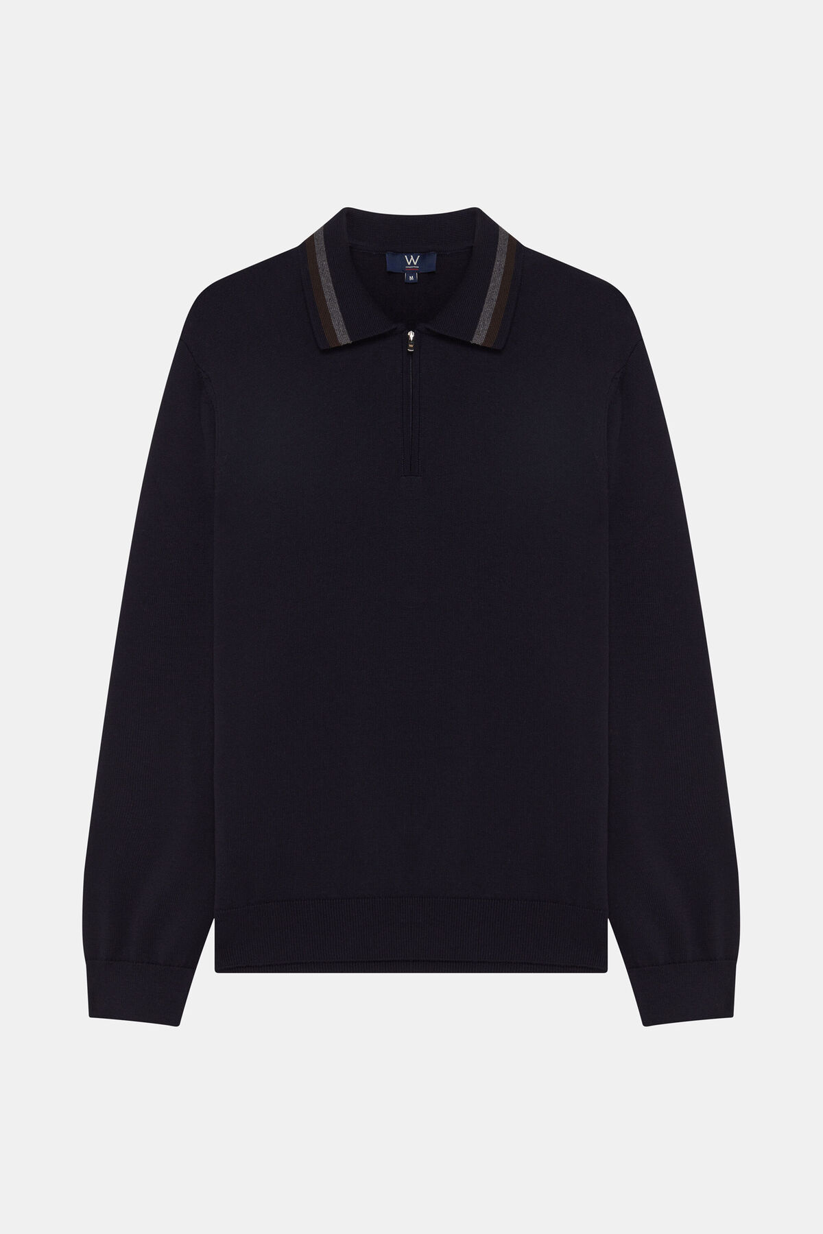 W Collection LACİVERT POLO YAKA UZUN KOLLU KAZAK — سرمهای M401645794
