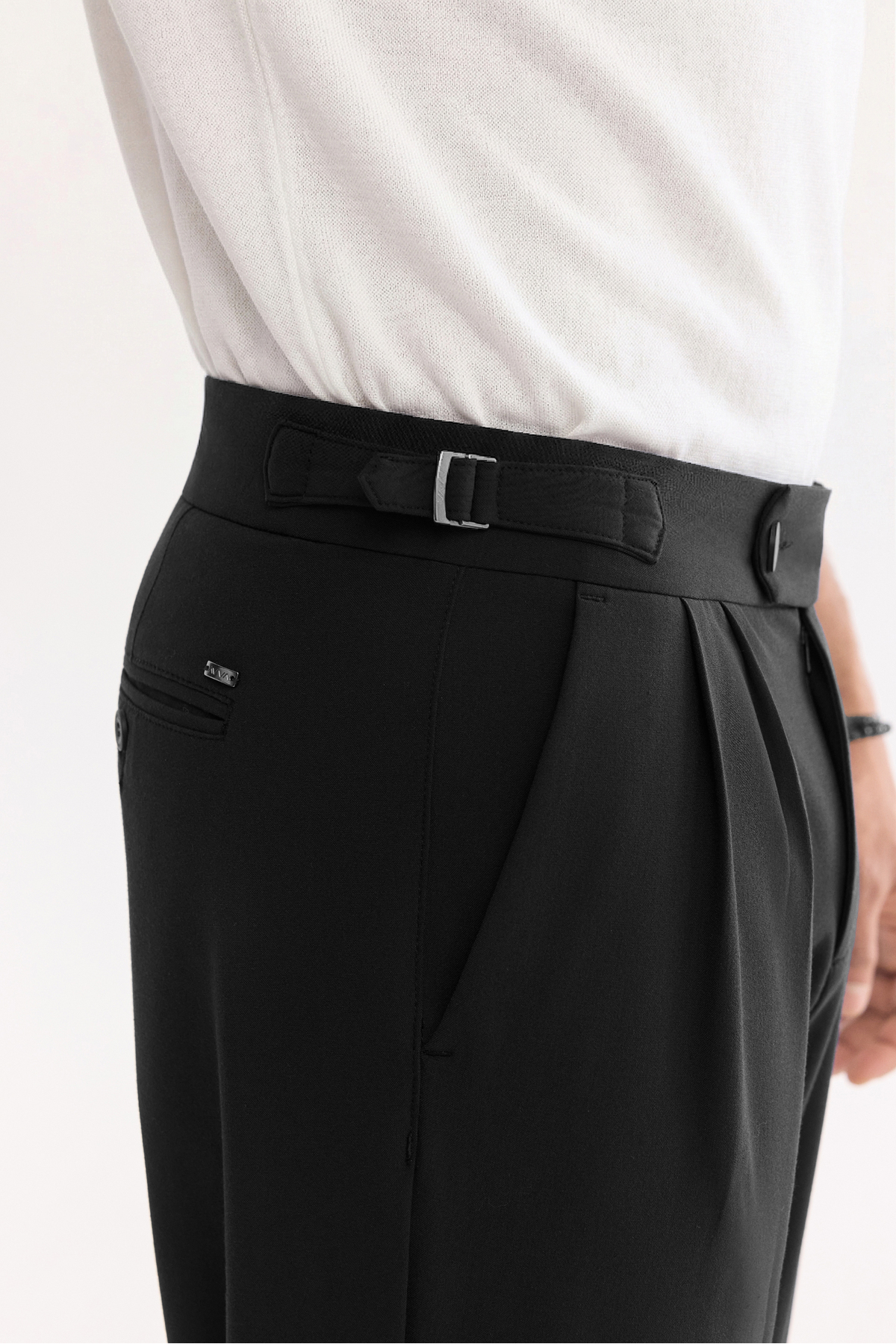Erkek Siyah Klasik Bel Tokalı Kolay Ütülenen Carrot Fit Pantolon A61Y3026 — مشکی — تصویر 5 از 8