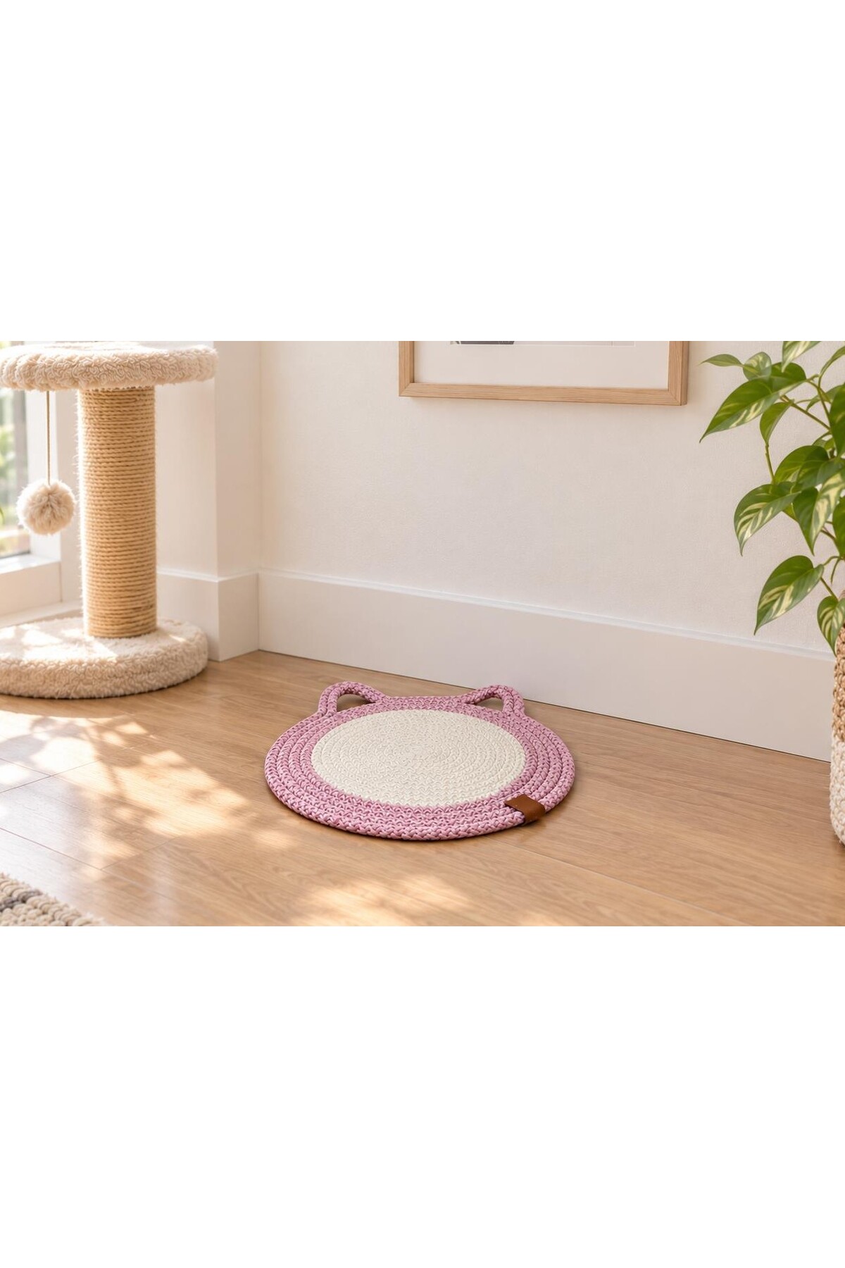 PAWLENKA Evcil Hayvan Mama Ve Su Kabı Altlığı & Paspası (Pembe