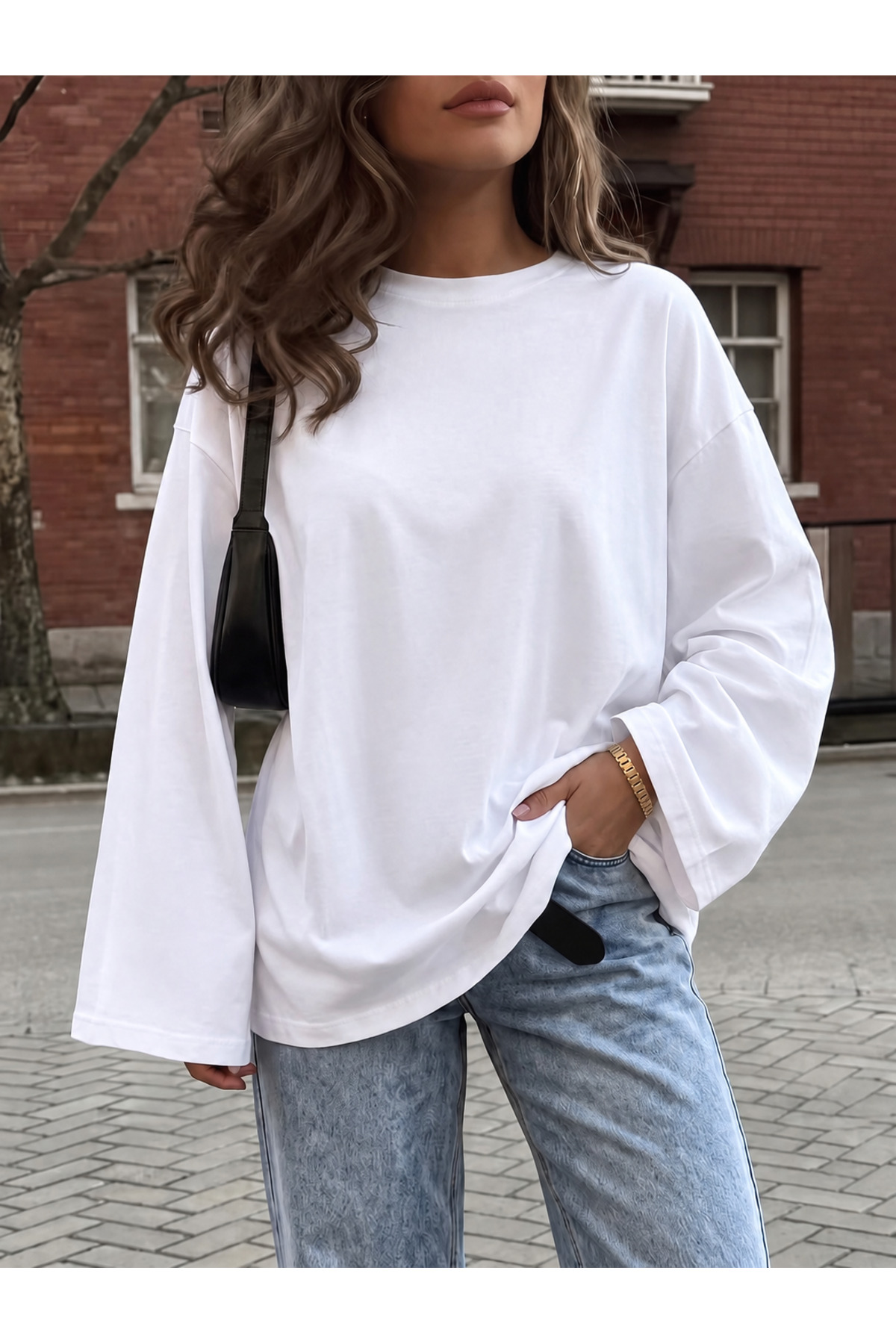 ÖZ PAMUK Weiches Damen-Sweatshirt mit Rundhalsausschnitt, OVERSIZE, mit Fleec...