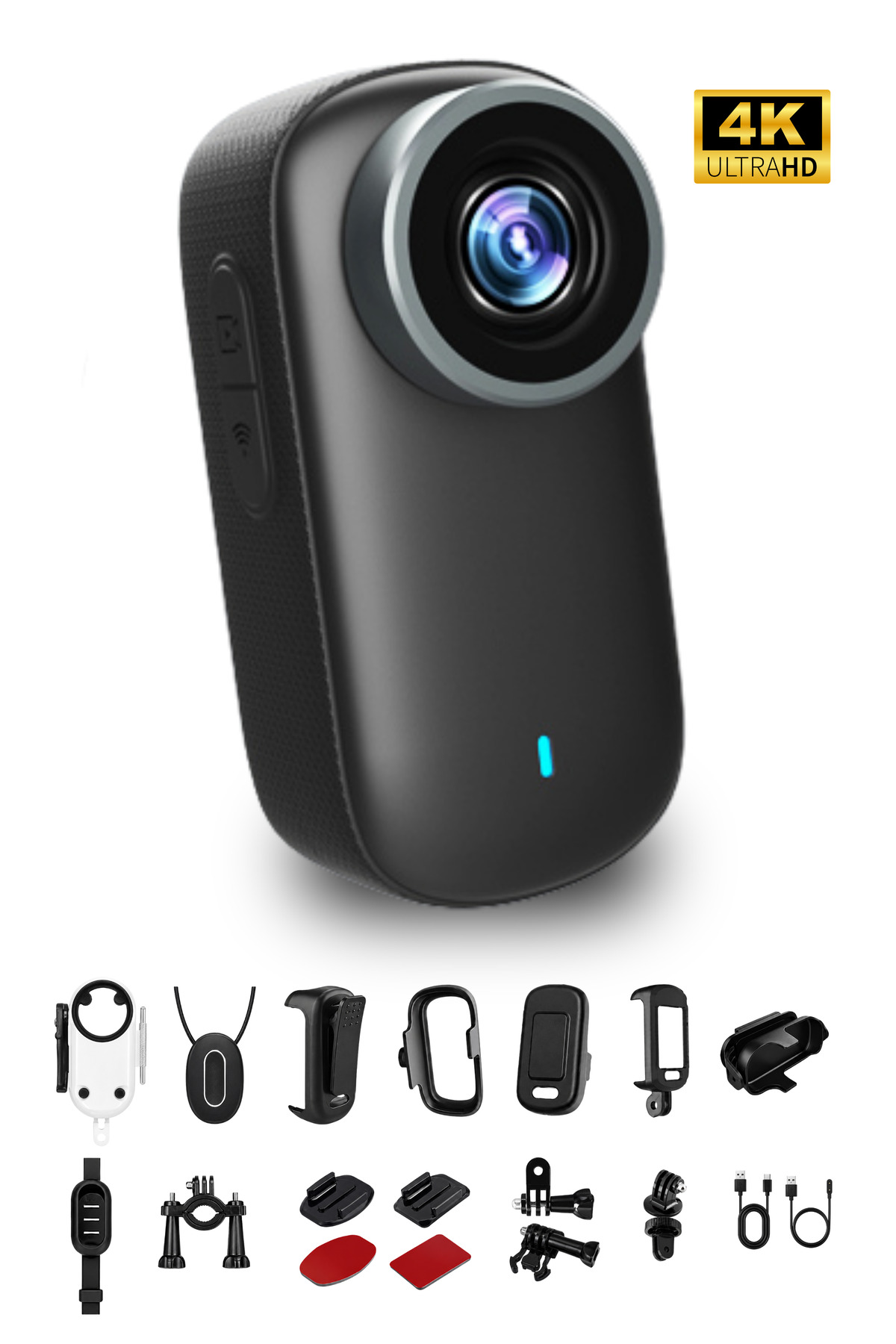 METONTECH mini 4K Ultra HD Wi-Fi Aksiyon Kamerası | IP65 Su Dayanıklı | 2027 Sürüm - Geniş Açı Lens - Yedek Aparatlar