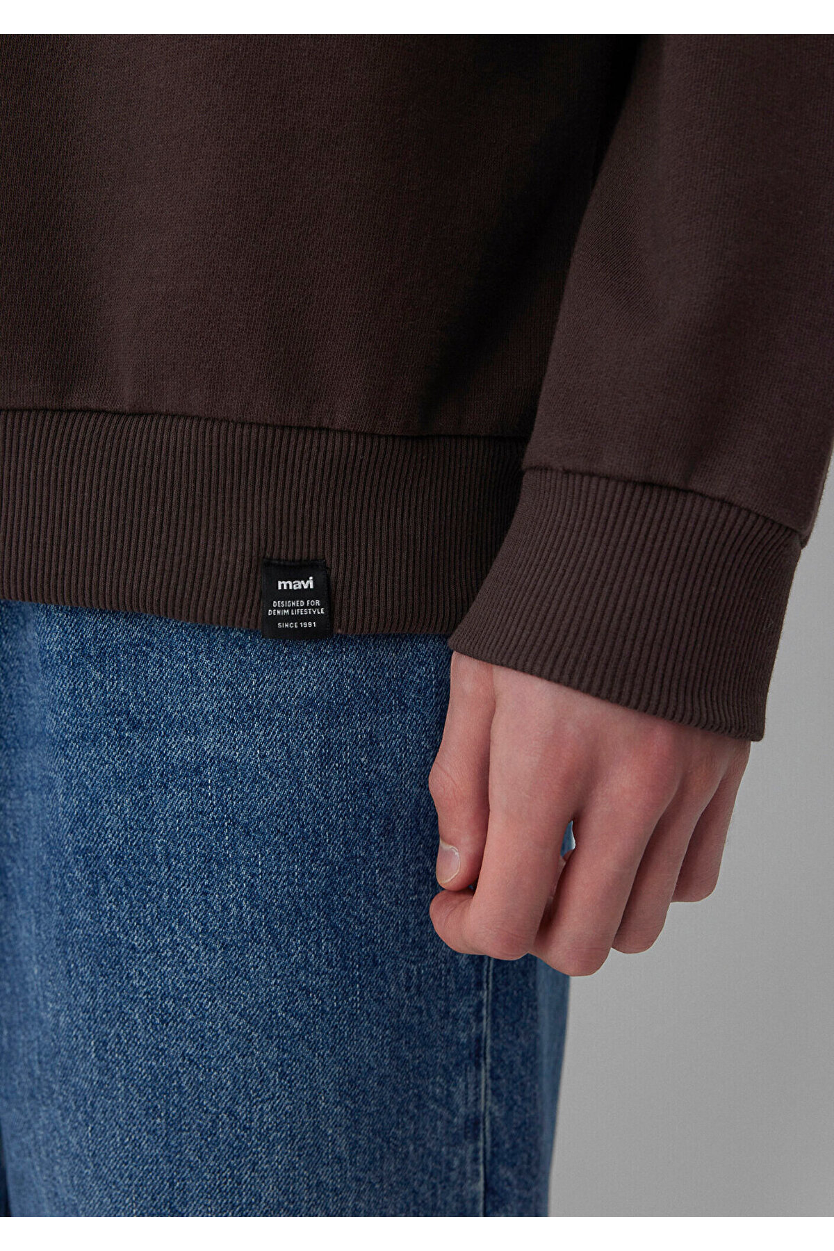 Yarı Fermuarlı Kahverengi Polo Sweatshirt 0S10622-70220 — قهوه‌ای — تصویر 7 از 8