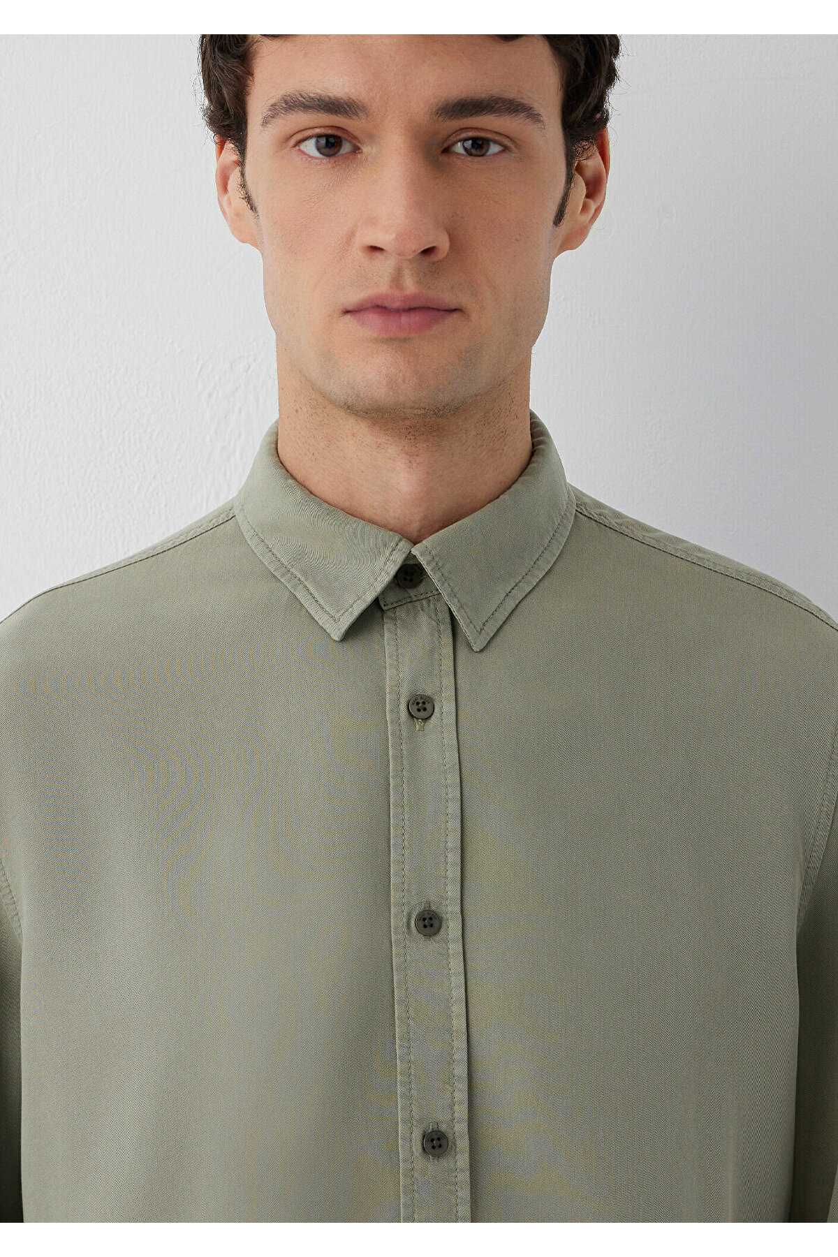 (Tencel™) Lyocell Yeşil Gömlek Regular Fit / Normal Kesim 0212068-71818 — سبز — تصویر 6 از 7
