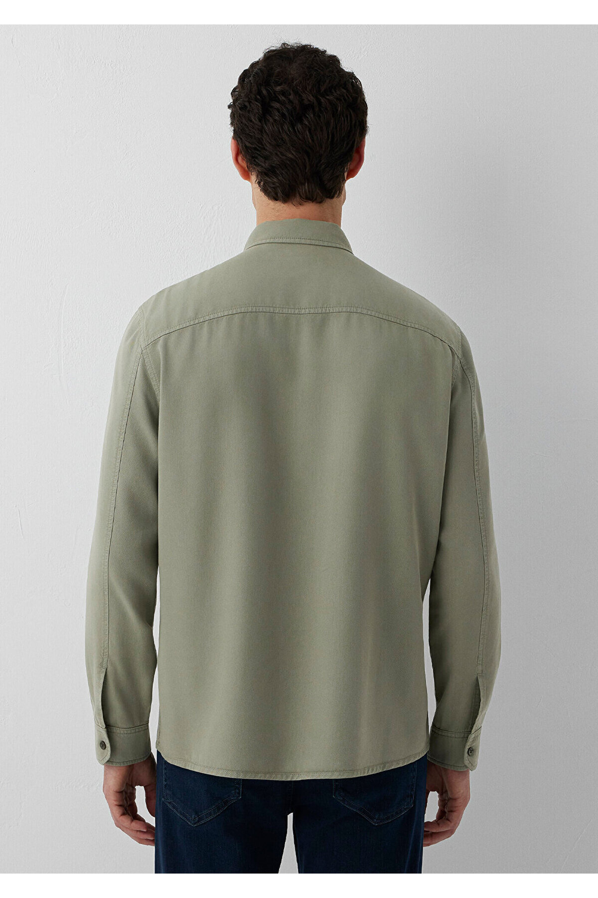 (Tencel™) Lyocell Yeşil Gömlek Regular Fit / Normal Kesim 0212068-71818 — سبز — تصویر 5 از 7