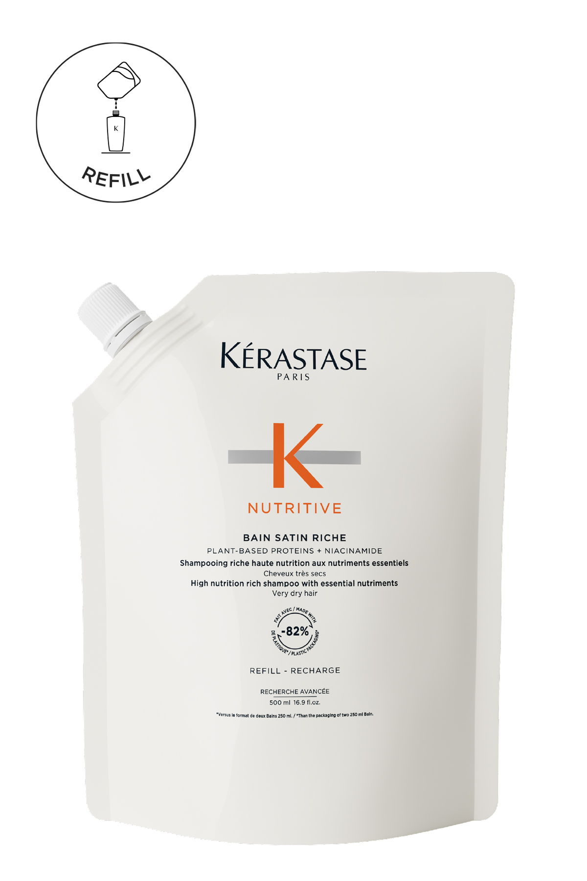 Kerastase Nutritive Bain Satin Riche Yoğun Nemlendirici Şampuan - Yeniden Dolum Paketi 500 ml
