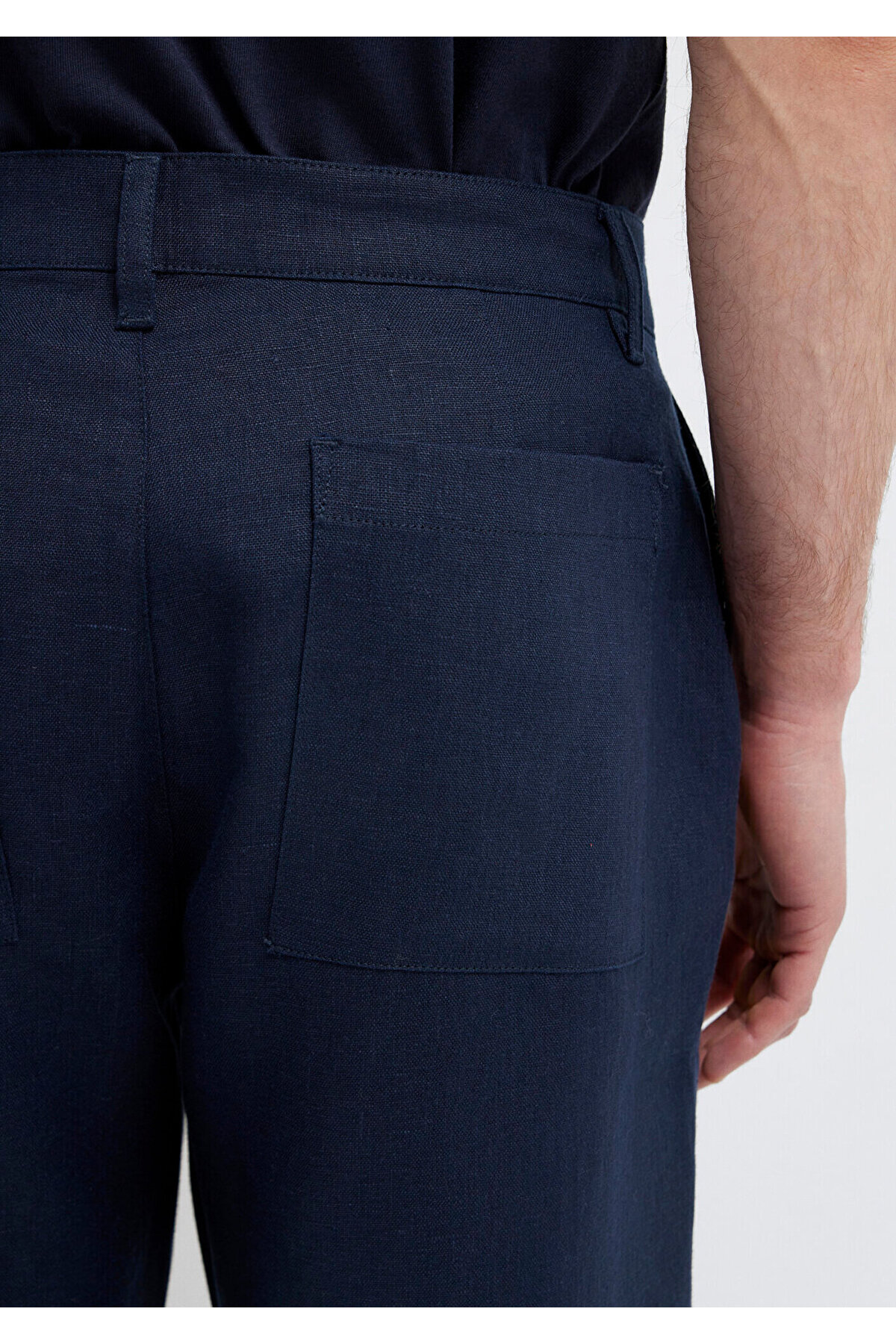 Lacivert Keten Pantolon 0010595-86623 — سرمه‌ای — تصویر 7 از 8