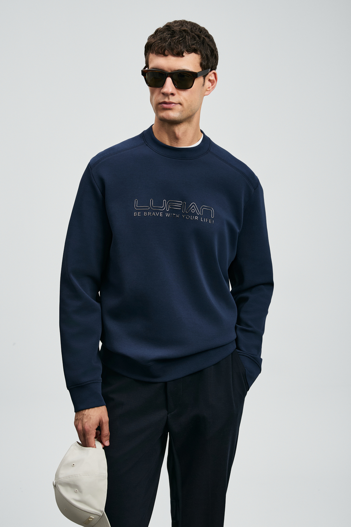 Luther Erkek Sweatshirt Lacivert — سرمه‌ای 112030171 — تصویر 3 از 6