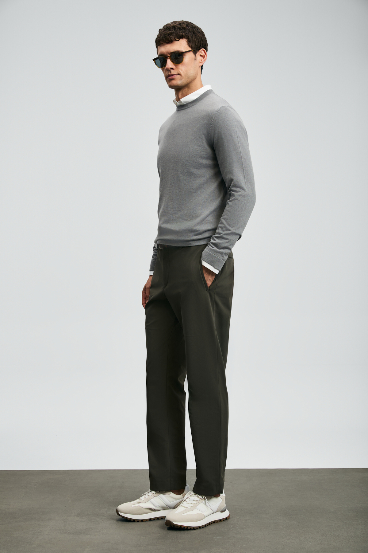 Daren Smart Erkek Chino Pantolon Slim Fit Haki — خاکی KCMN-AST10094 — تصویر 3 از 5
