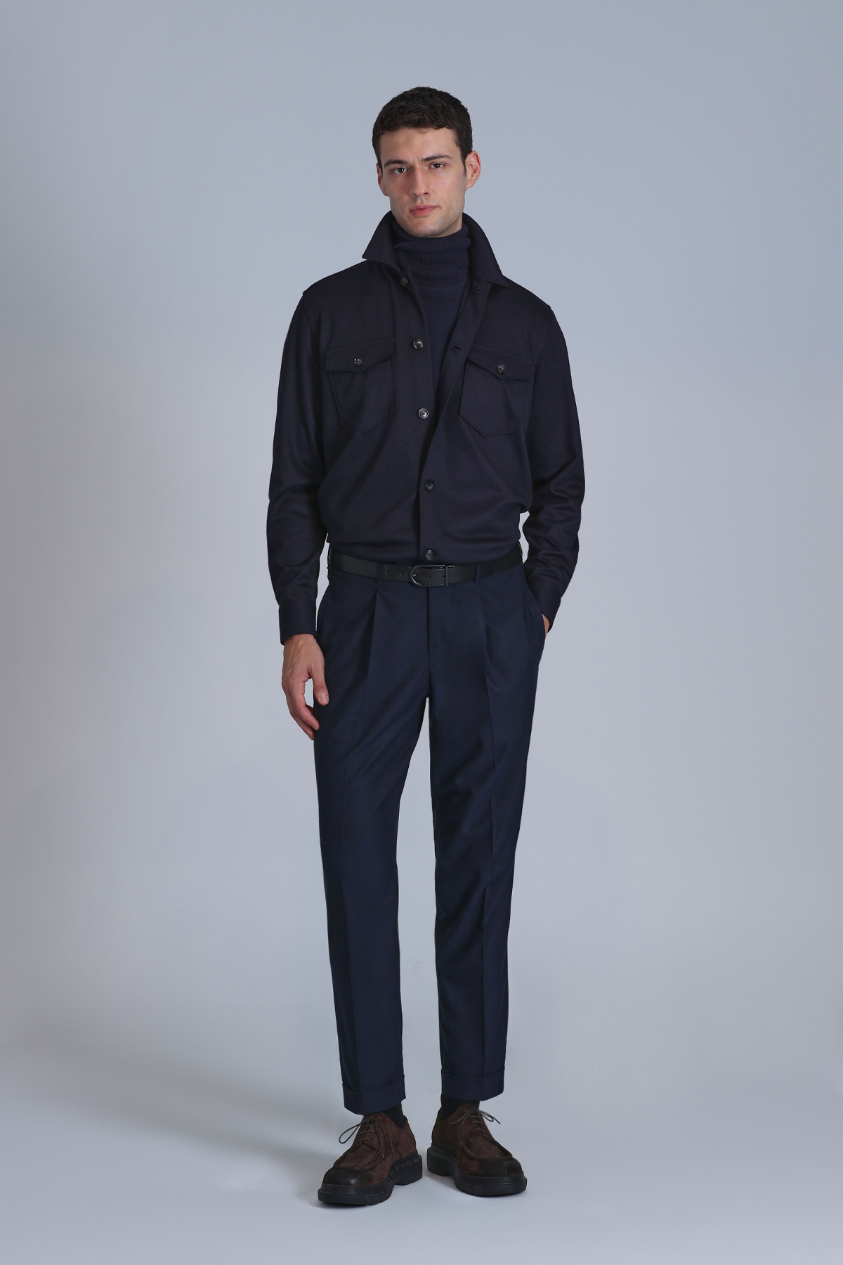 Cameron Erkek Basic Gömlek Slim Fit Lacivert — سرمه‌ای 112010655 — تصویر 2 از 6