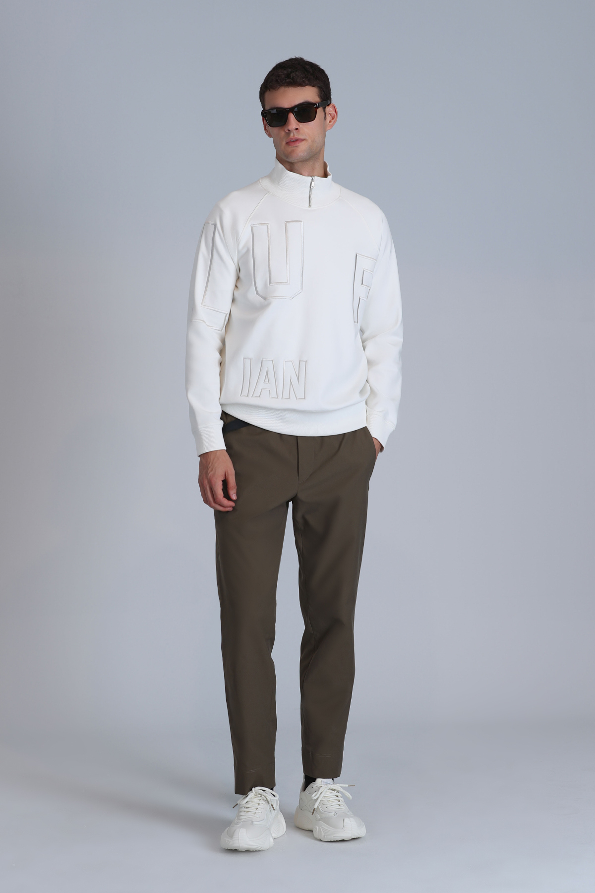 Focus Erkek Sweatshirt Kırık Beyaz — سفید 112030131 — تصویر 5 از 6