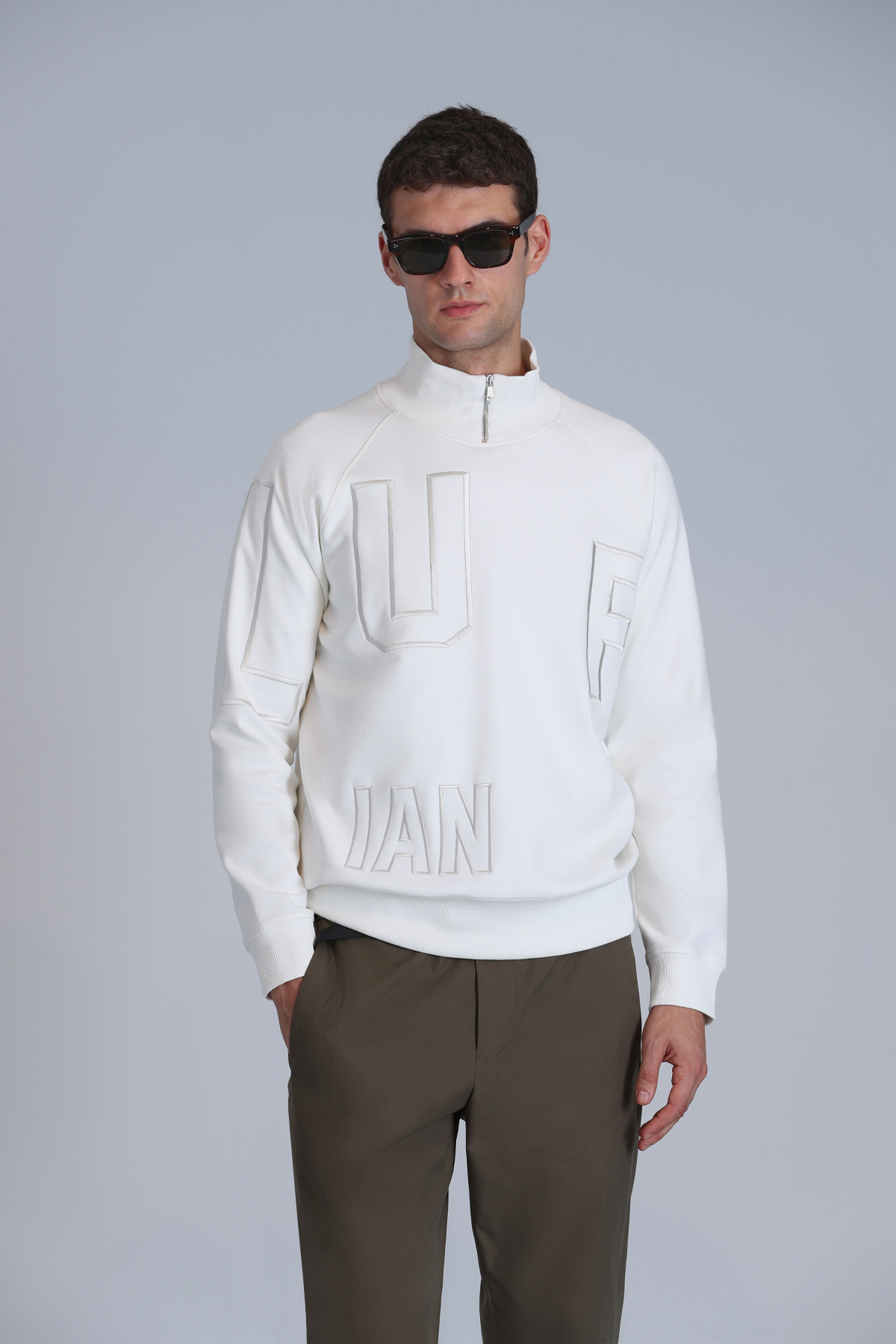 Focus Erkek Sweatshirt Kırık Beyaz — سفید 112030131 — تصویر 3 از 6