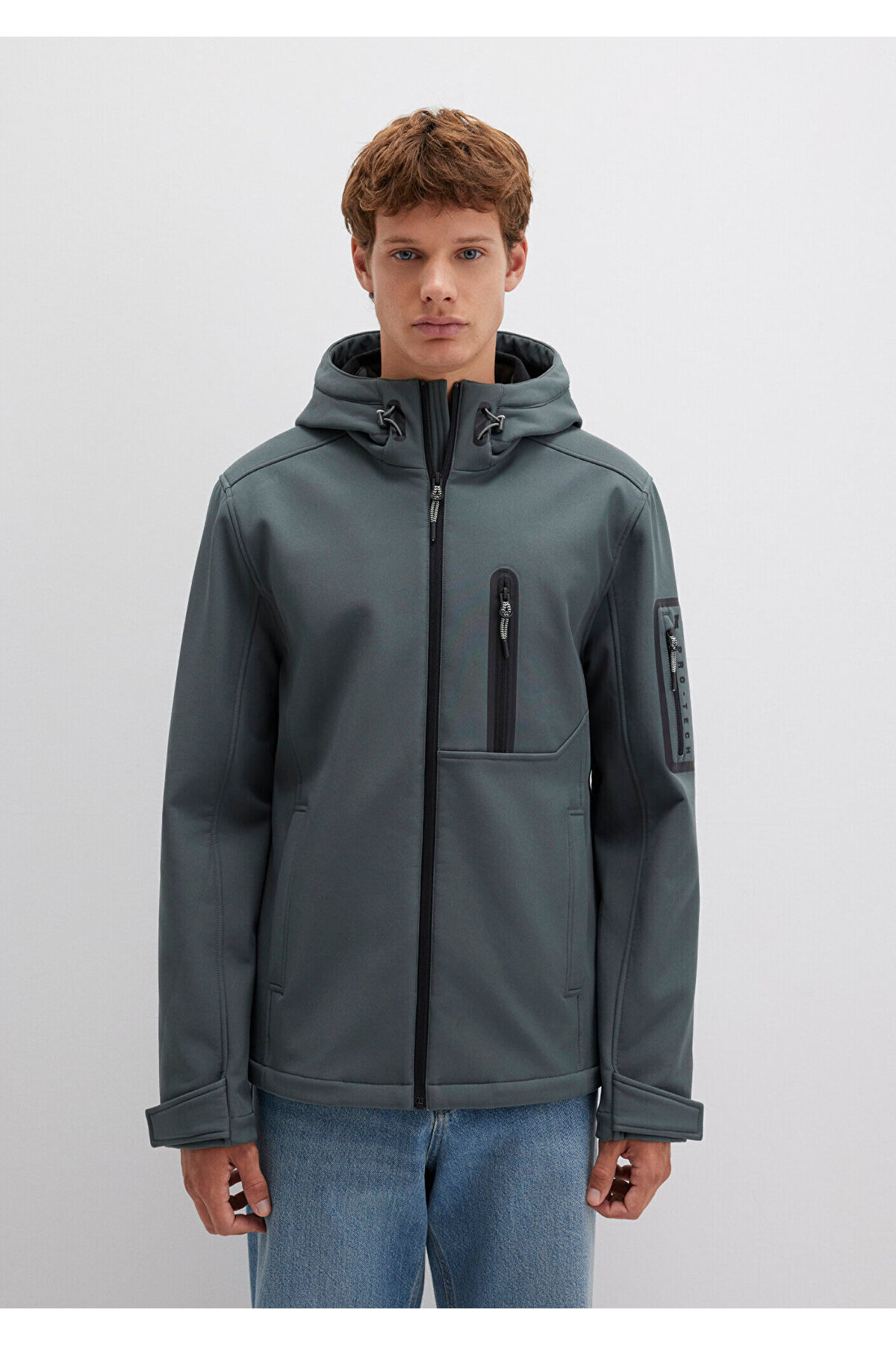 Su İtici Kapüşonlu Yeşil Scuba Ceket Slim Fit / Dar Kesim 0110264-71598 — سبز — تصویر 4 از 8
