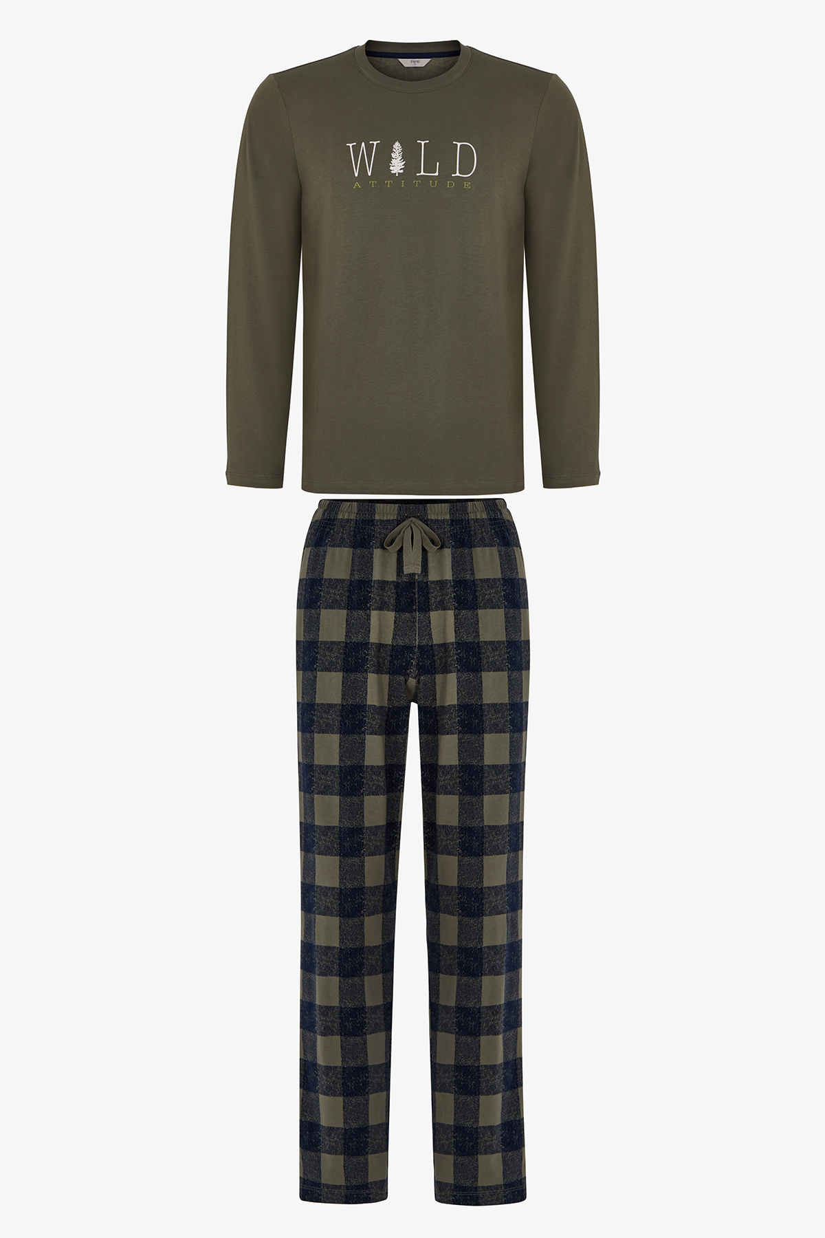 Penti Erkek Wild Attitude Ekoseli Pantolon Uzun Kollu Pijama Takımı