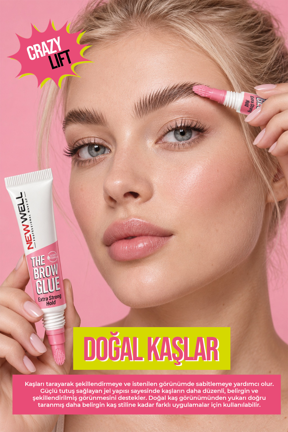The Brow Glue Crazy Lift Extra Strong Hold Kaş Sabitleyici Jel 7 ml — بی‌رنگ 8680923362359 — تصویر 2 از 7