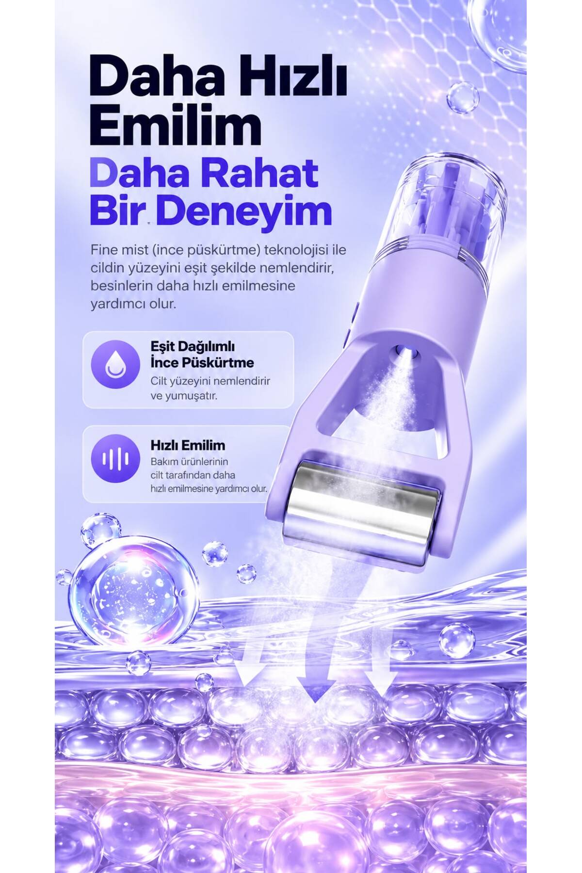 Nano Mist Nemlendirme ve Sıcak Metal Masaj Cihazı | 38–42°C Isı, Titreşimli Masaj, Type-C Şarj — مشکی DCİ-G4 — تصویر 4 از 8