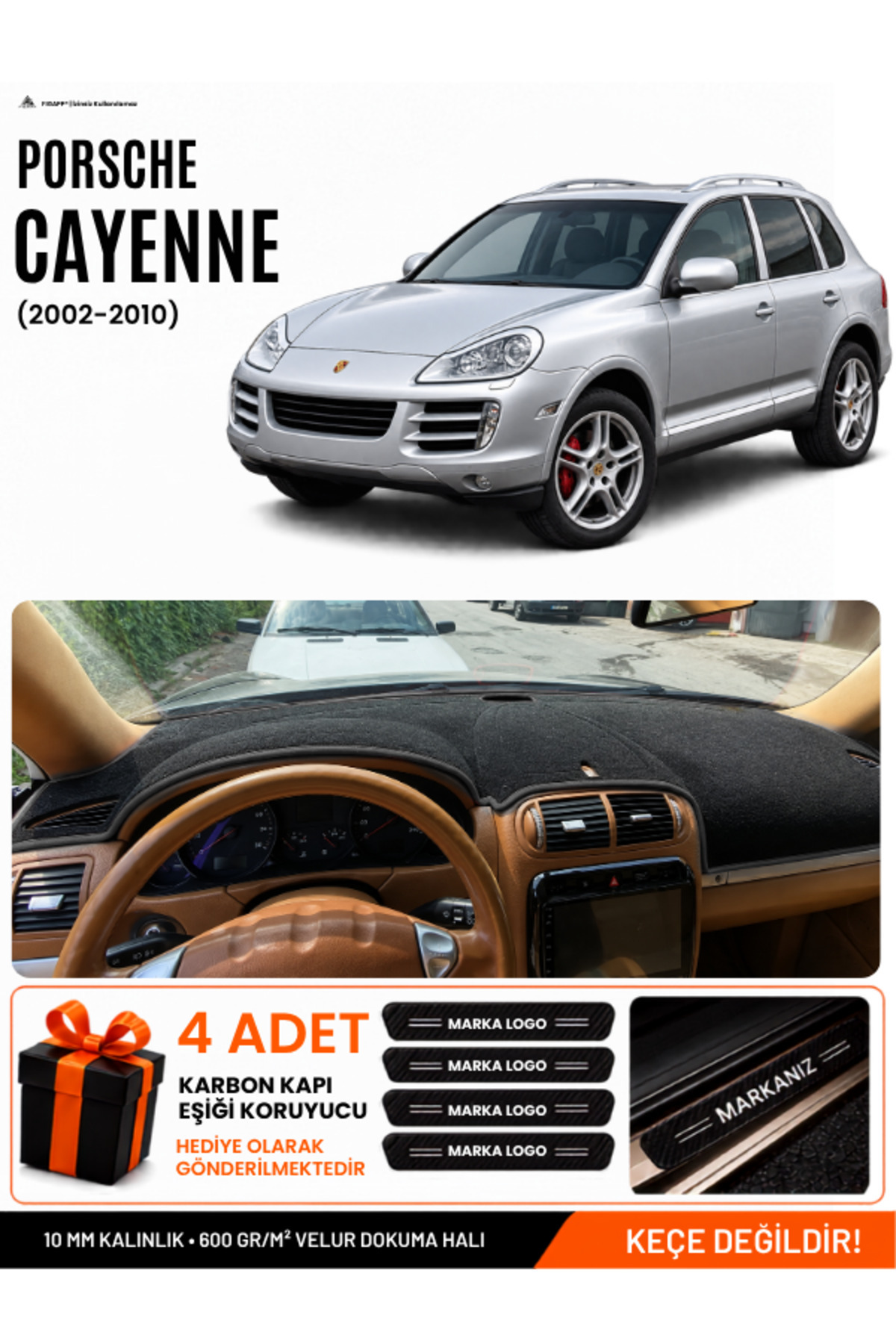 PORSCHE CAYENNE (2002-2010) Uyumlu Torpido Siyah