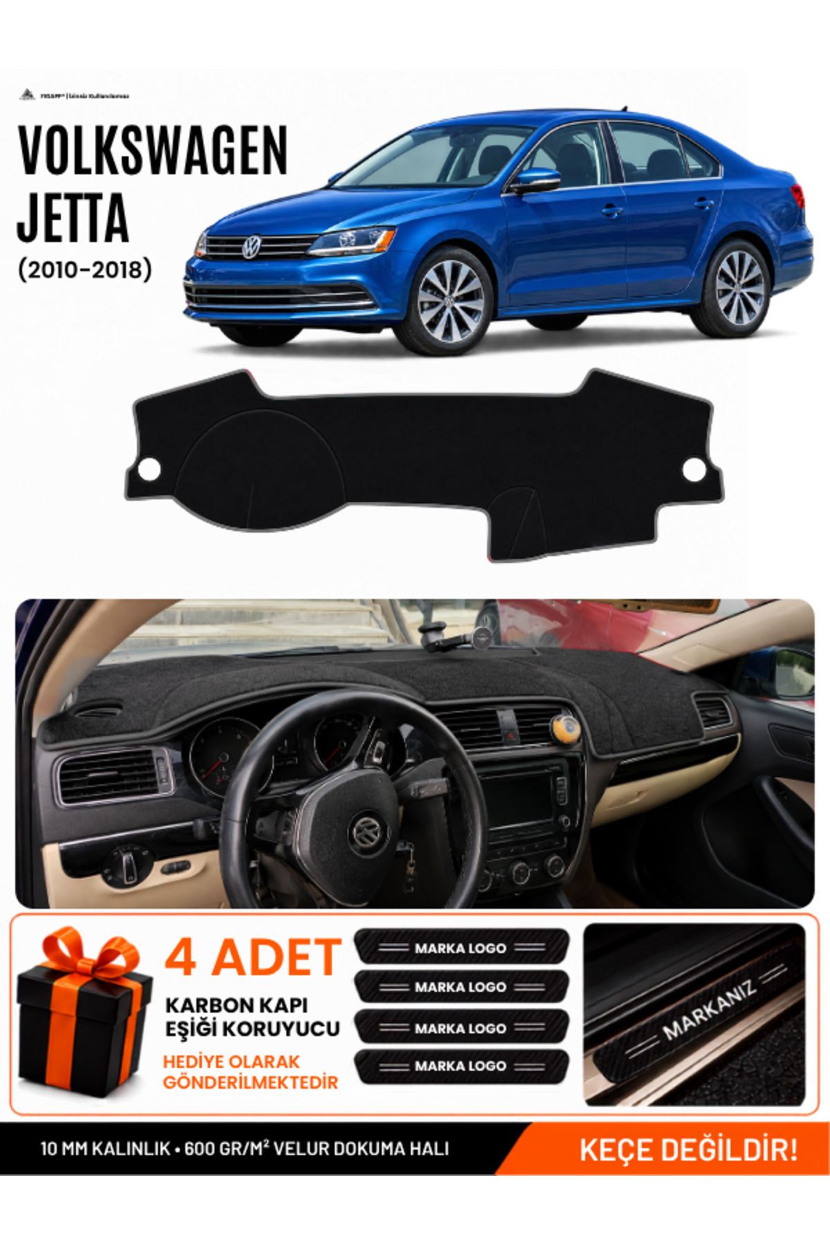 VOLKSWAGEN JETTA (2010-2018) Uyumlu Torpido Siyah