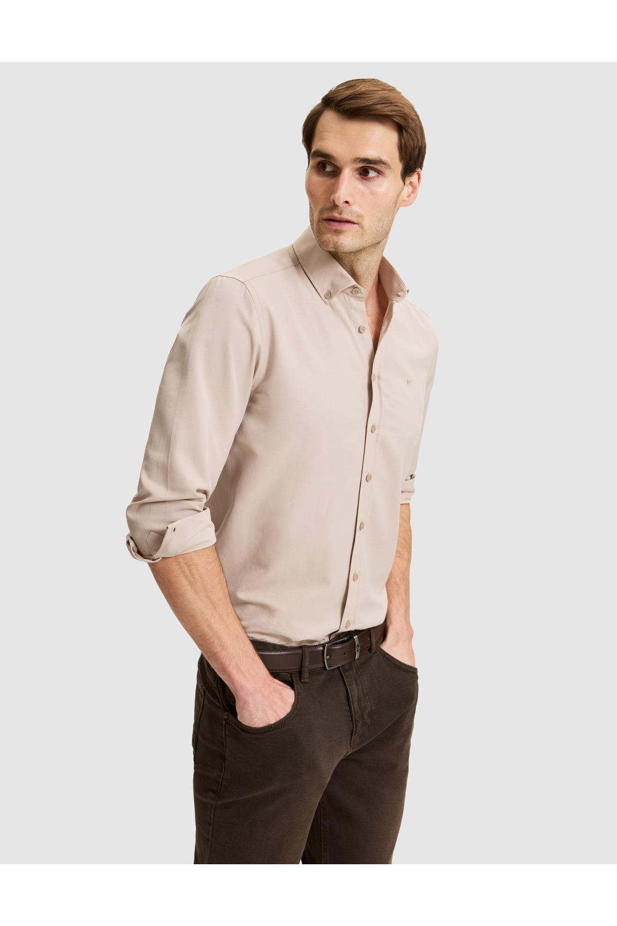پیراهن آستین بلند Mink Slim Fit 50325365-VR052 3