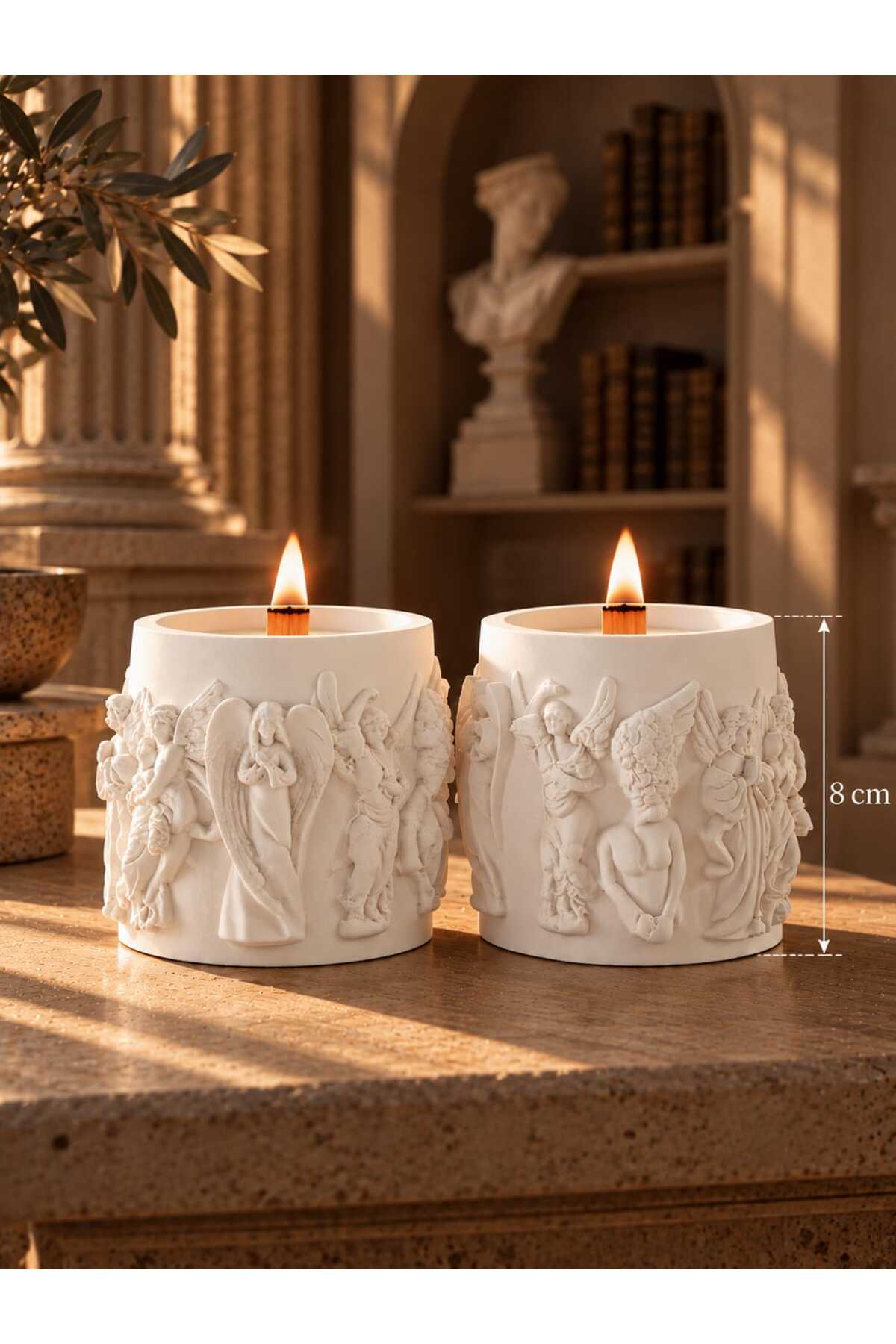 DNZ DEKOR ETERNAL RELIEF - Ahşap Fitilli Dekoratif Beton Mum - Fiyatı