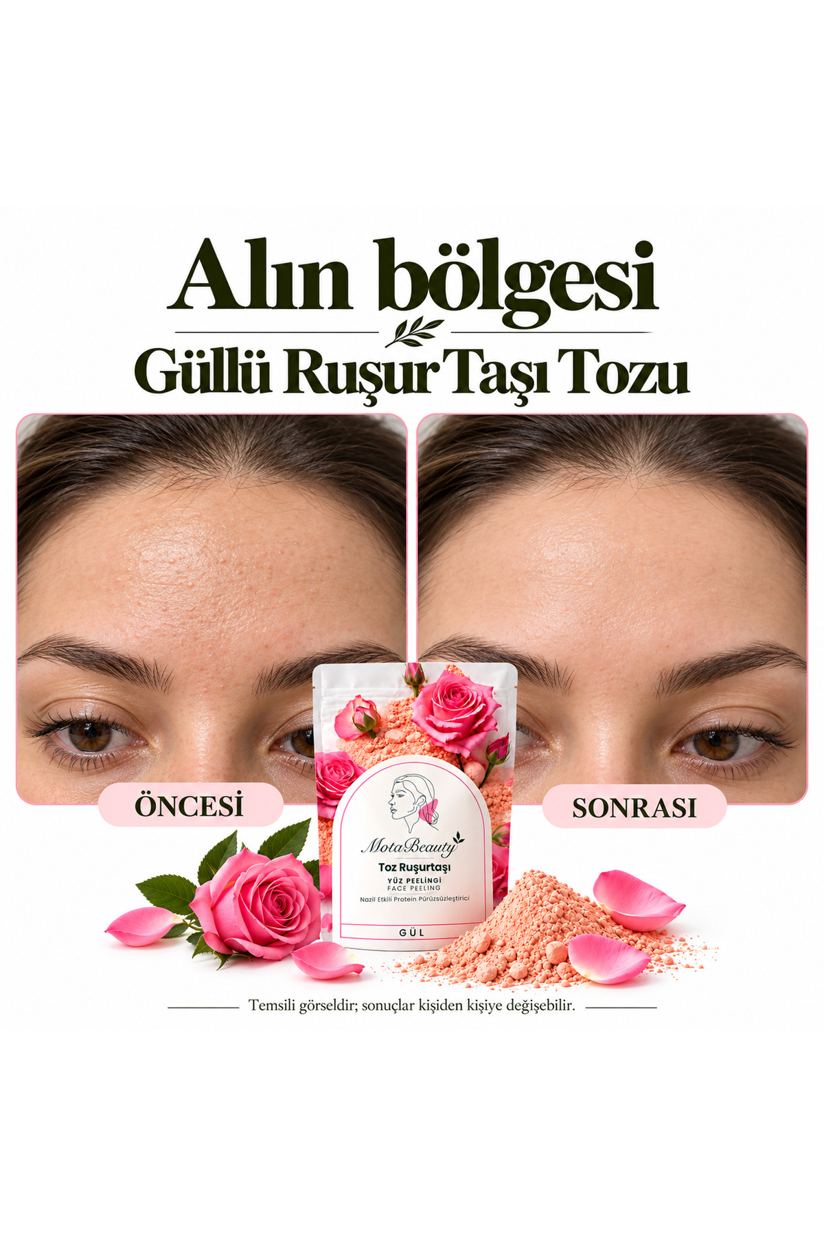 پودر سنگ روسور (سفیداب ایرانی) لایه بردار طبیعی صورت - گل رز - تنظیم رنگ پوست، از بین برنده پوست مرده، ضد جوش سرسیاه — MOTA-RUSUR-POWDER-ROSE — تصویر 6 از 8