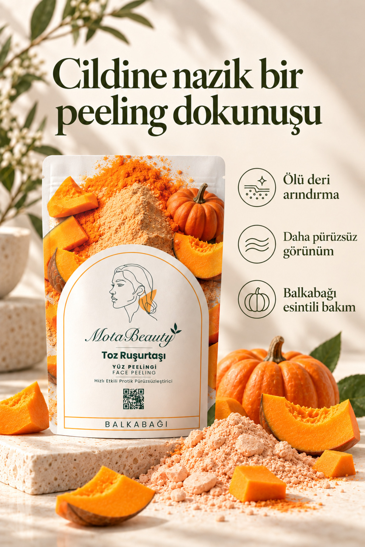 پودر سنگ روسور (سفیداب ایرانی) لایه بردار طبیعی صورت - رایحه کدو تنبل - تنظیم کننده رنگ پوست، از بین برنده پوست مرده، ضد جوش سرسیاه — MOTA-RUSUR-POWDER-HONEY — تصویر 2 از 8