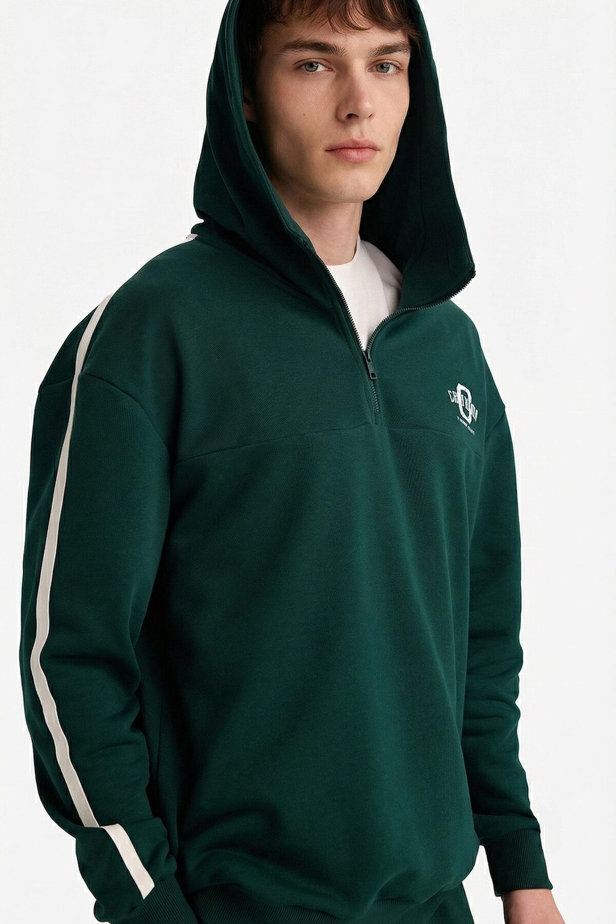 DeFacto Pamuklu Boxy Fit Kapüşonlu Baskılı Sweatshirt F8659AX26SP — سبز