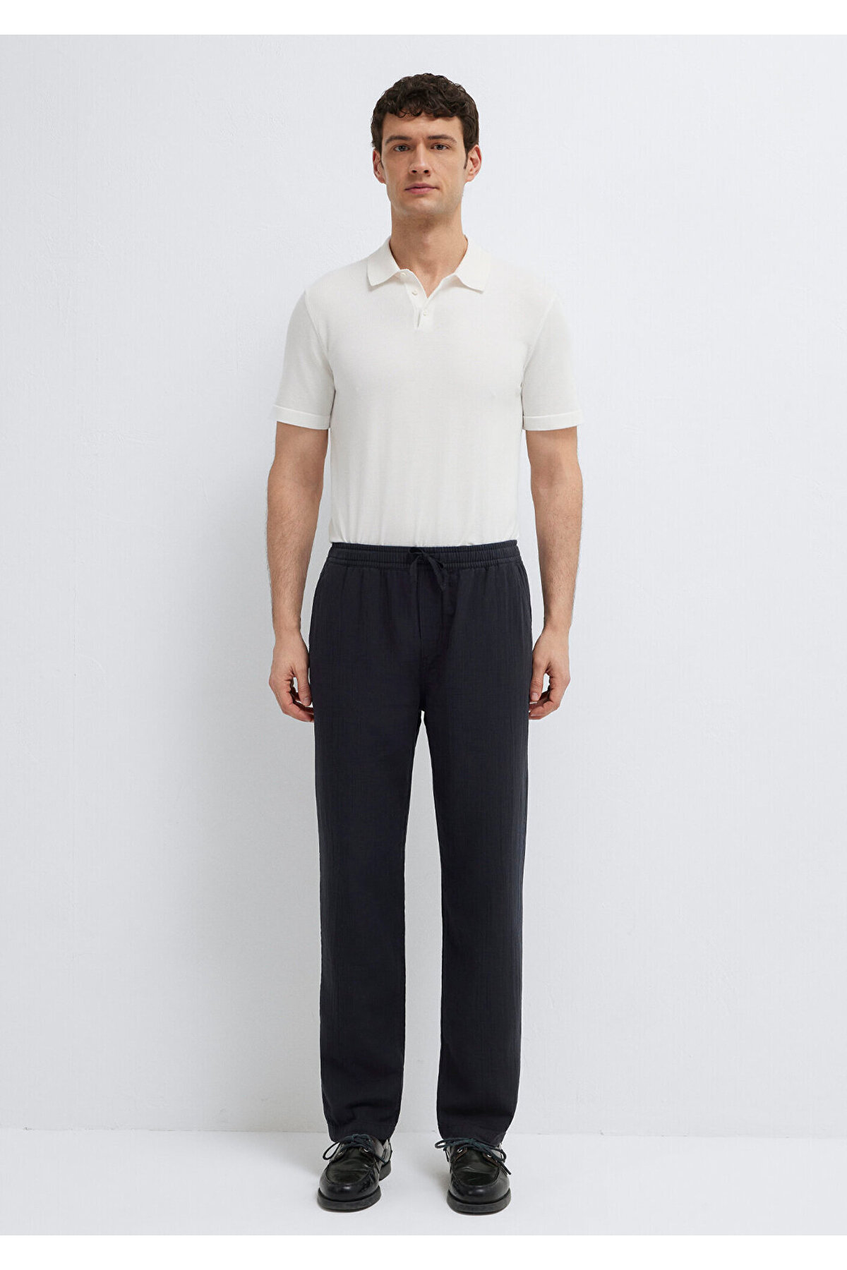 Beli Lastikli Müslin Siyah Jogger Pantolon 0010596-71379 — مشکی — تصویر 4 از 8