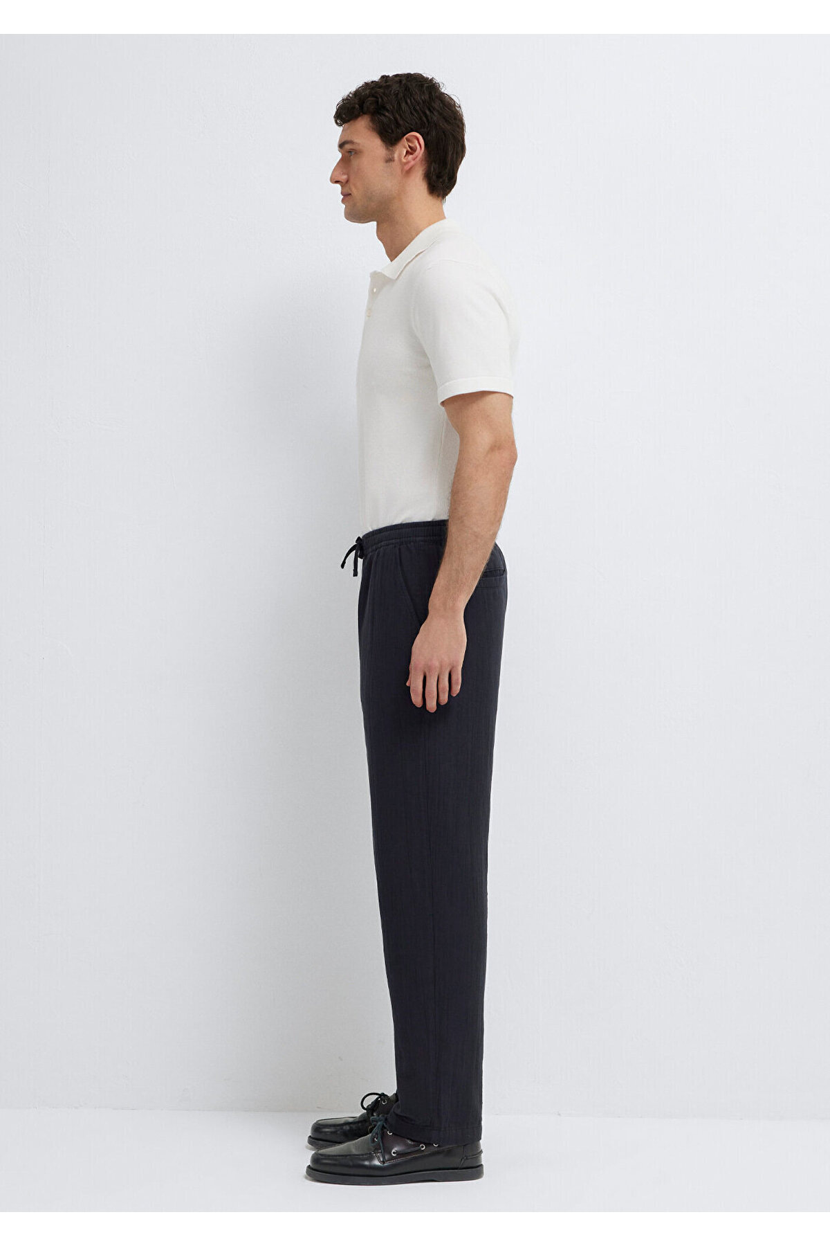 Beli Lastikli Müslin Siyah Jogger Pantolon 0010596-71379 — مشکی — تصویر 5 از 8