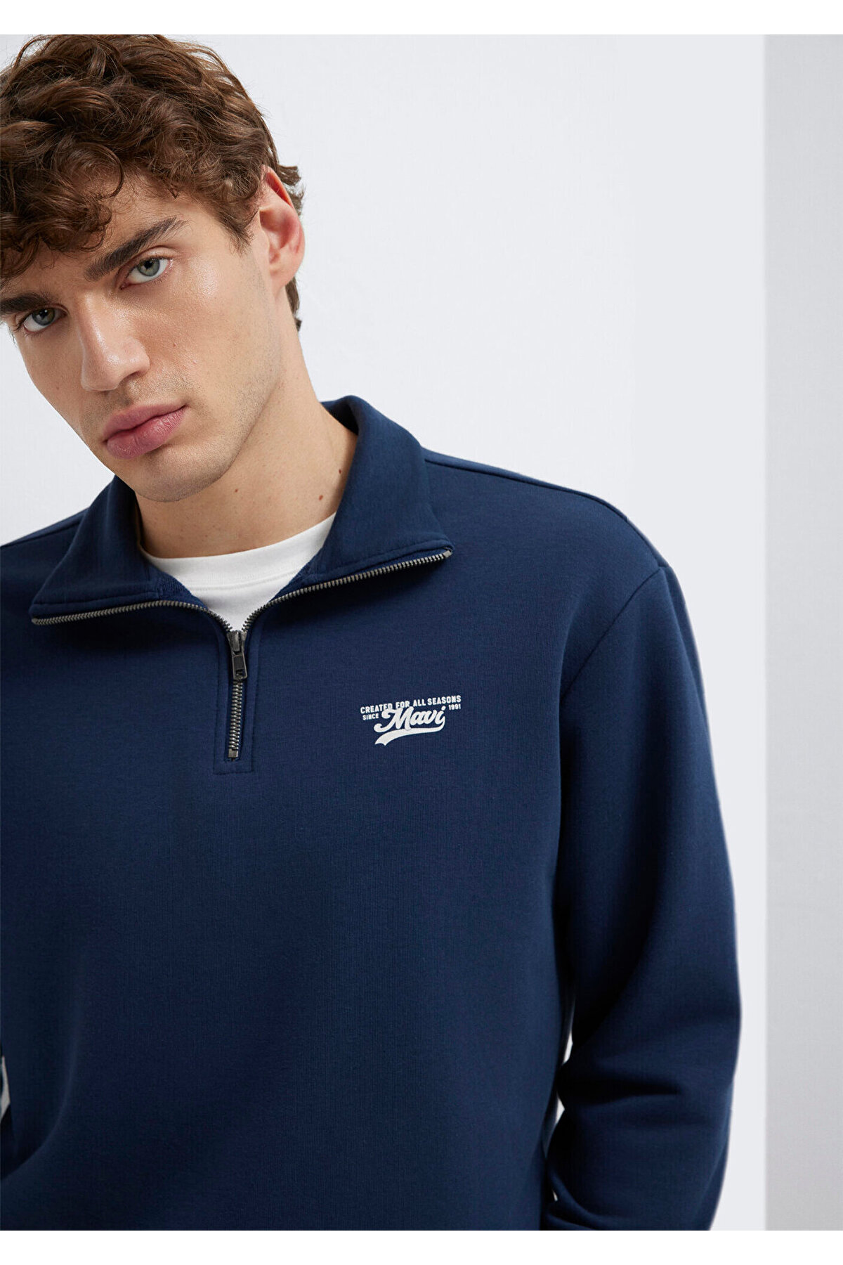 Mavi Yarı Fermuarlı Lacivert Sweatshirt 0S10465-70497 — سرمه‌ای