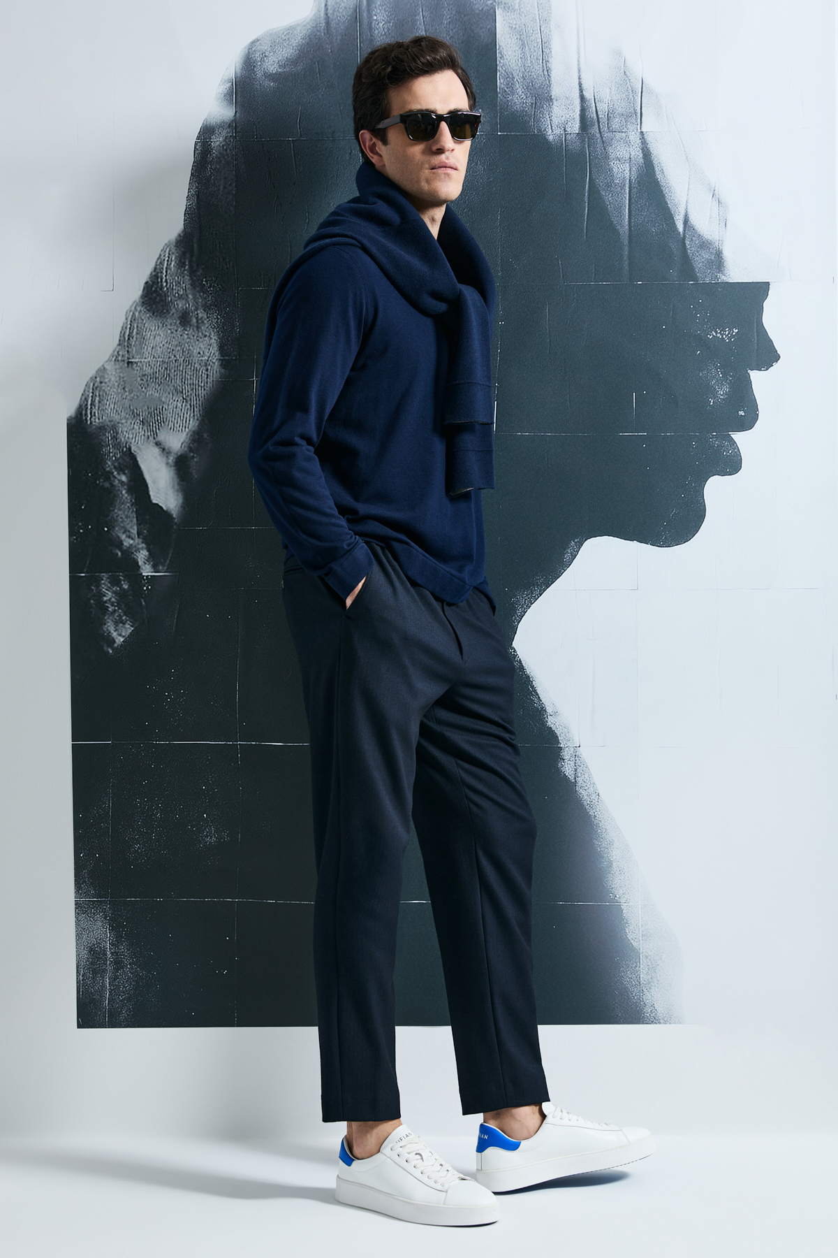 شلوار چینی مردانه هوشمند Maxima Slim Fit آبی سرمه‌ای 112190331 — تصویر 3 از 6