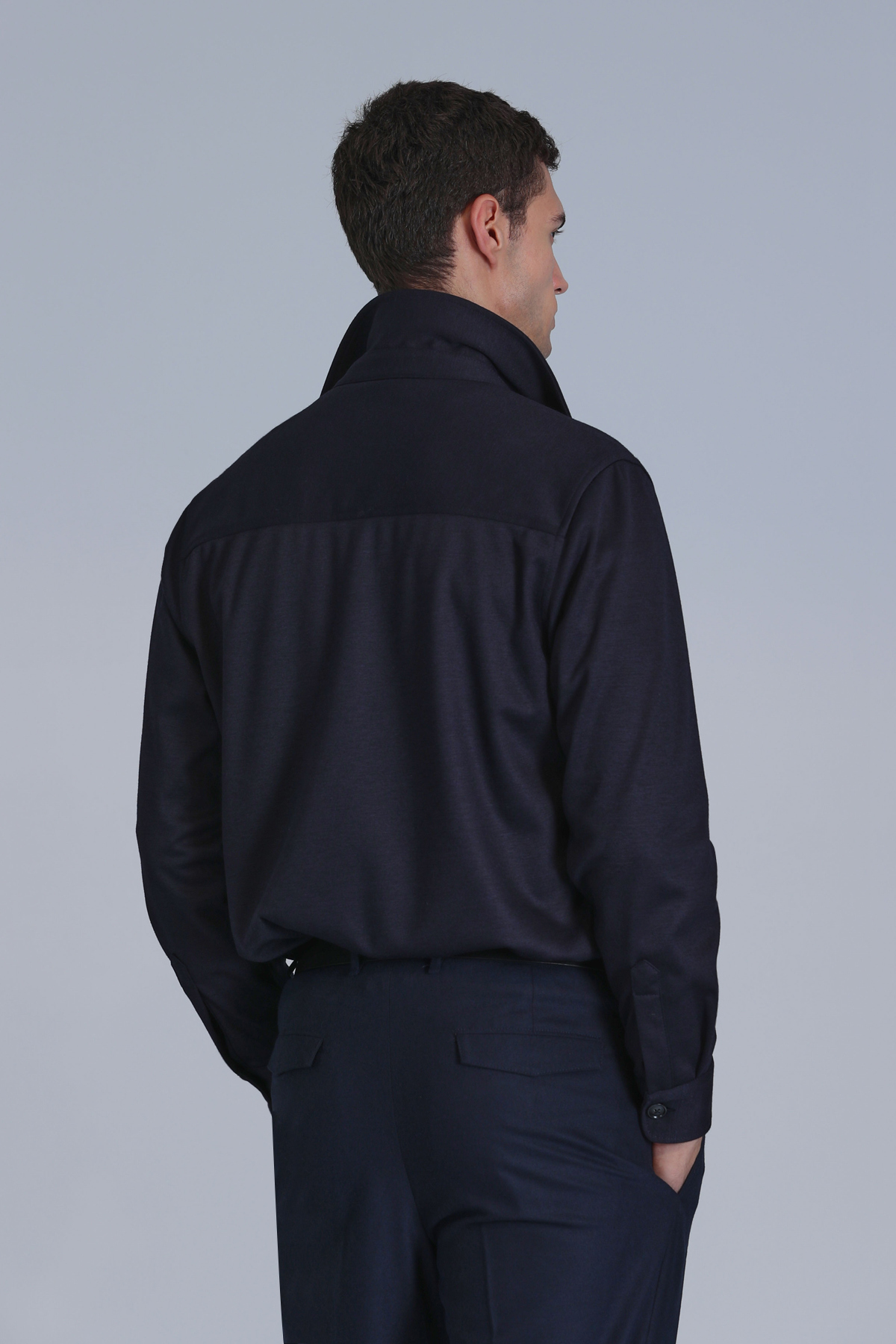 Cameron Erkek Basic Gömlek Slim Fit Lacivert — سرمه‌ای 112010655 — تصویر 6 از 6