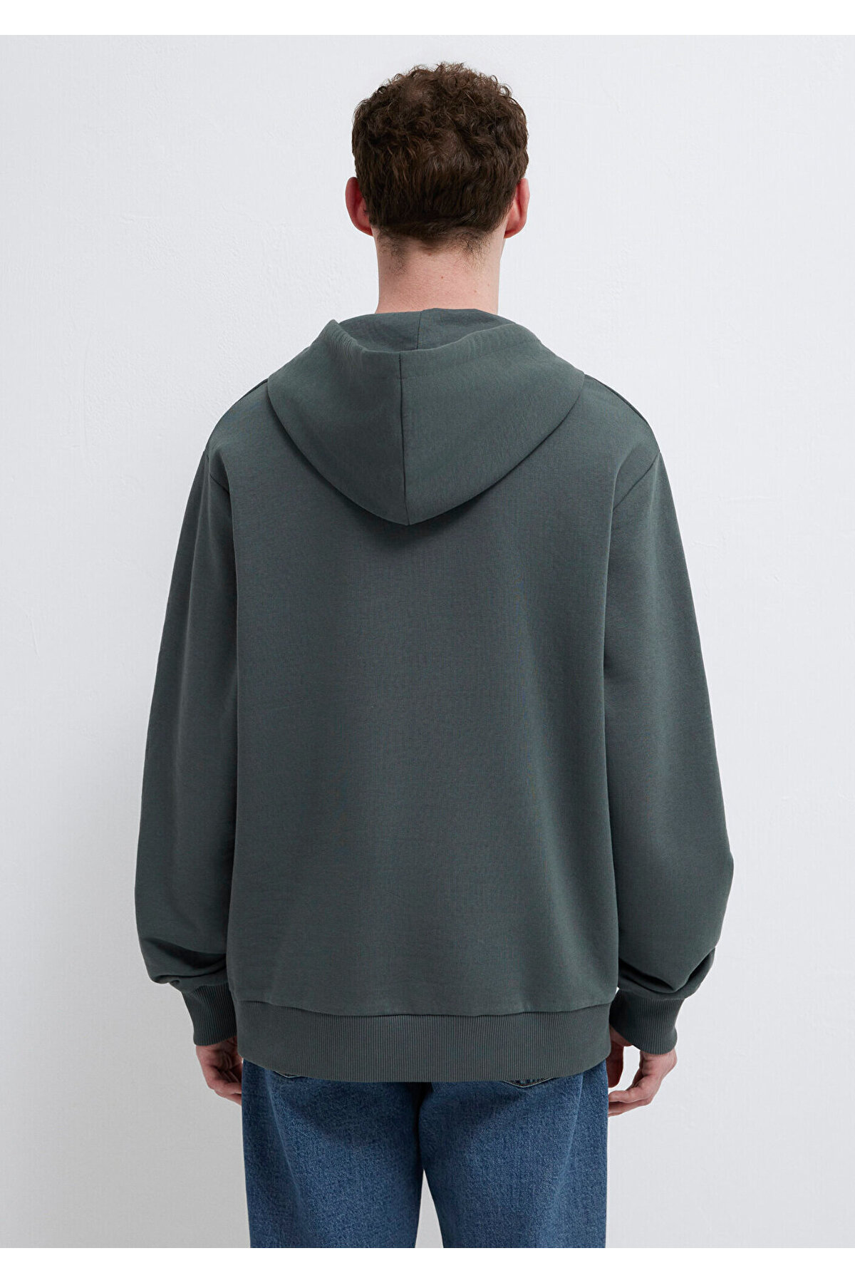 MVJNS Logo Baskılı Kapüşonlu Yeşil Sweatshirt 0611786-71598 — سبز — تصویر 5 از 8